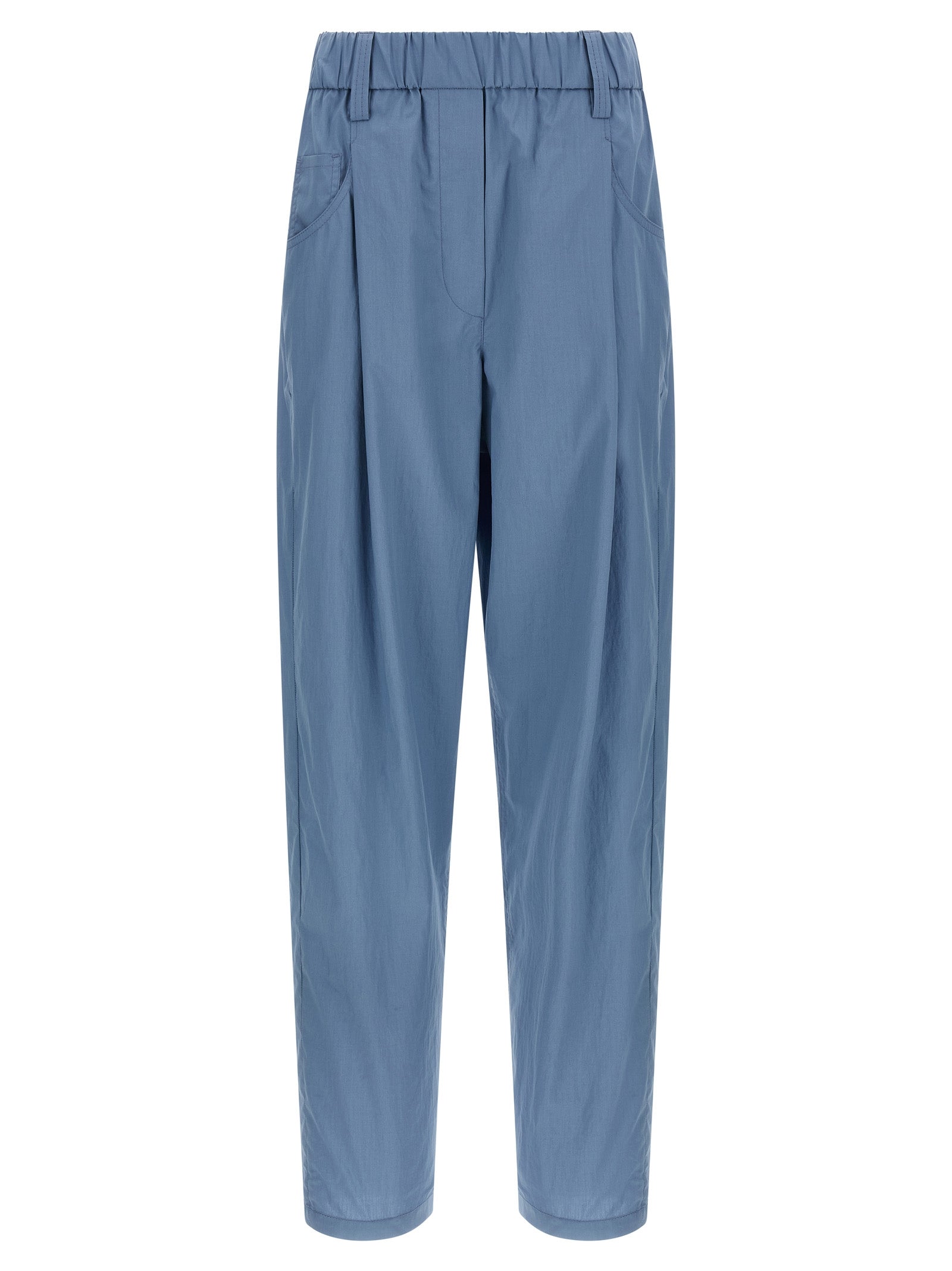 Brunello Cucinelli Blue Cotton Casual Women's Pants