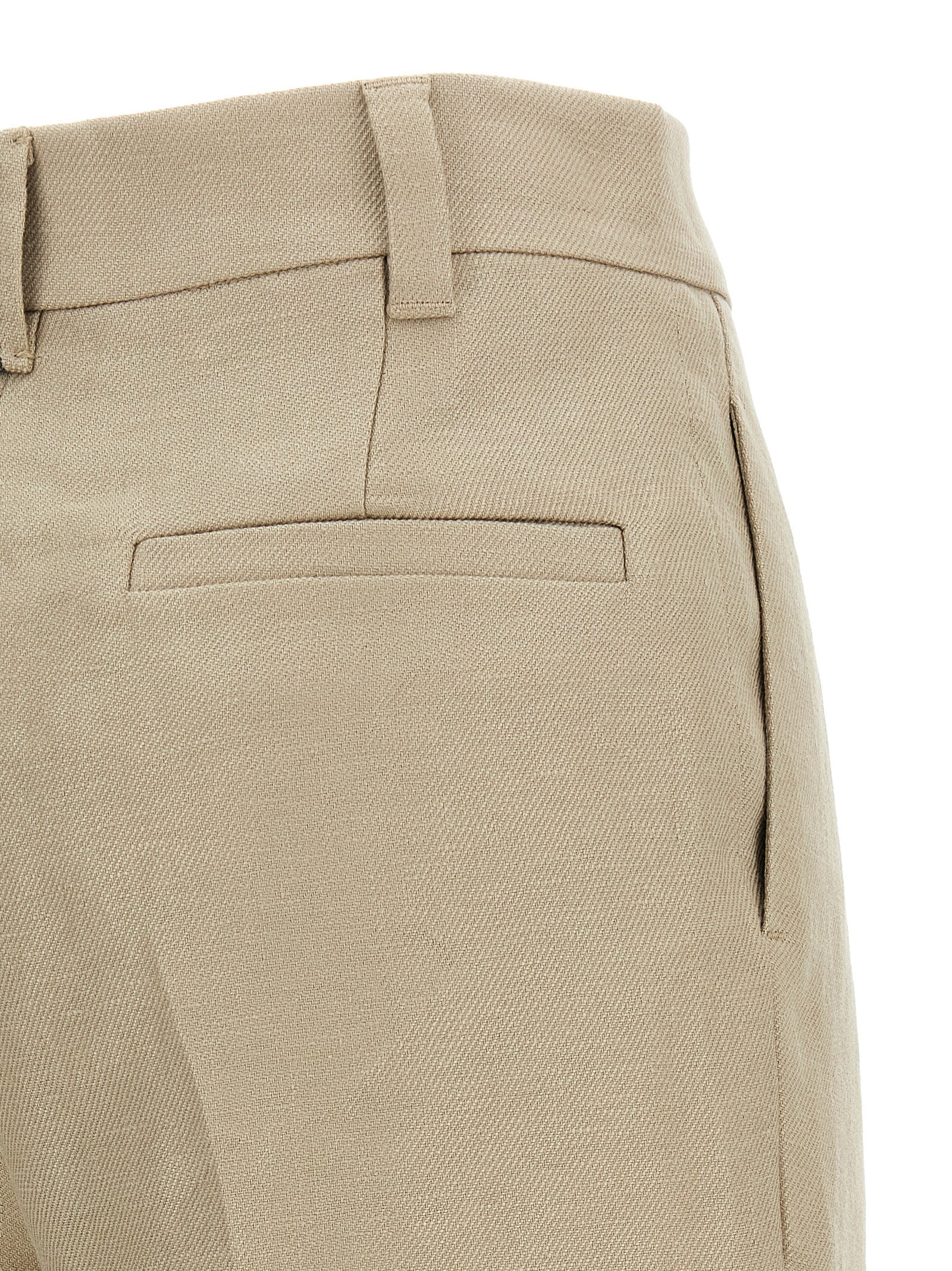 Brunello Cucinelli Beige Linen Casual Women's Pants
