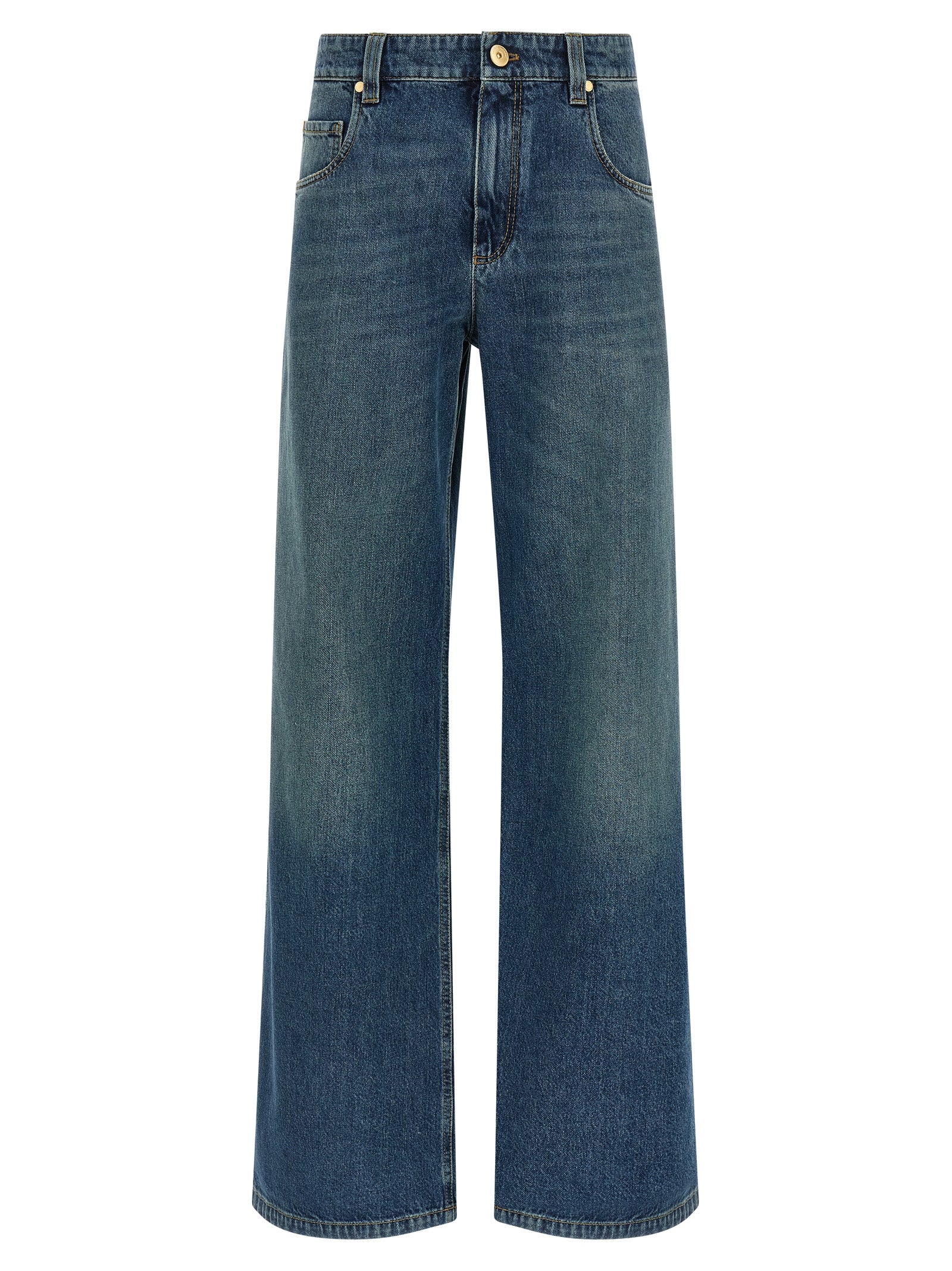 Brunello Cucinelli Blue Cotton Jeans Women's Denim