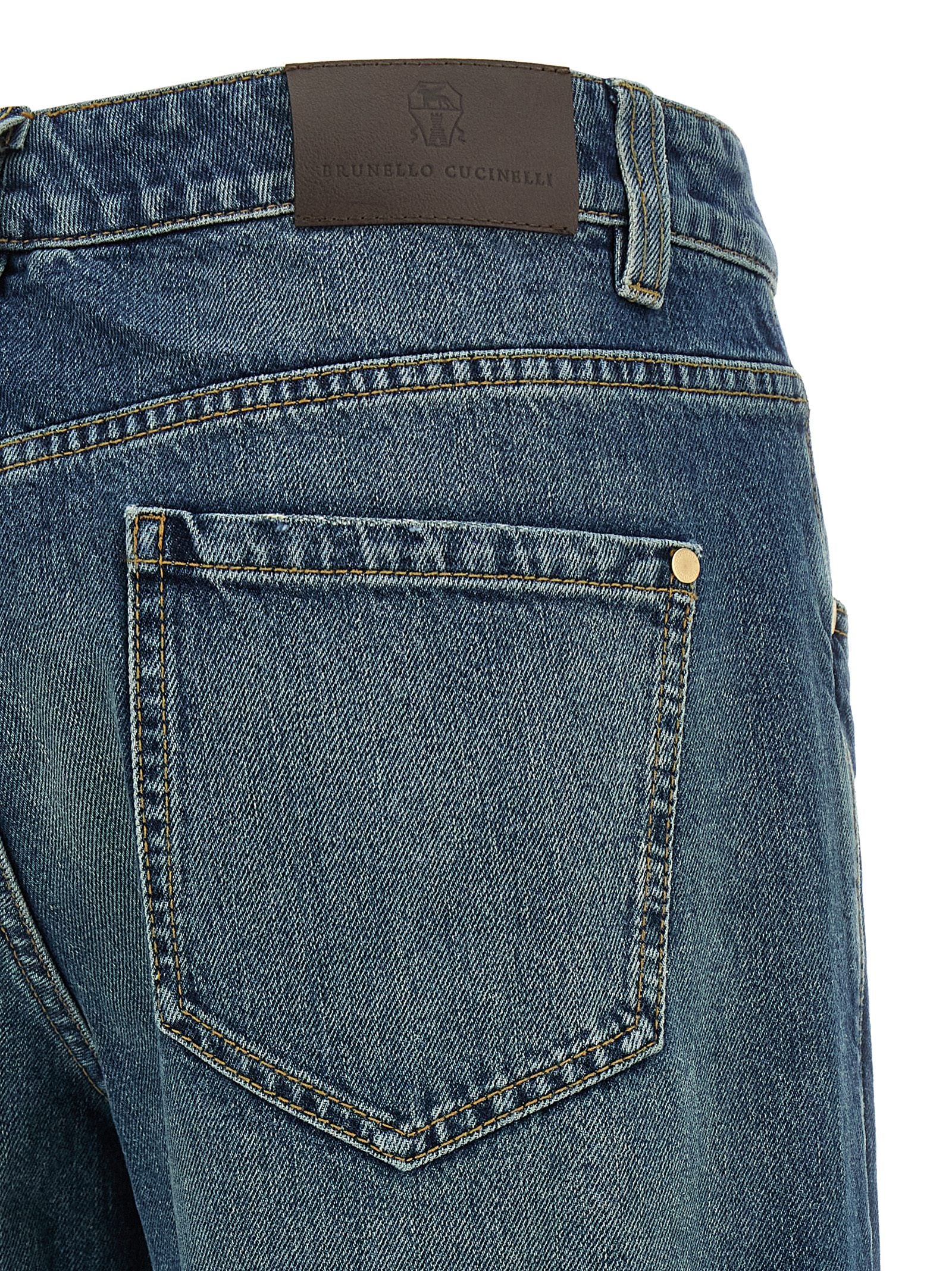 Brunello Cucinelli Blue Cotton Jeans Women's Denim