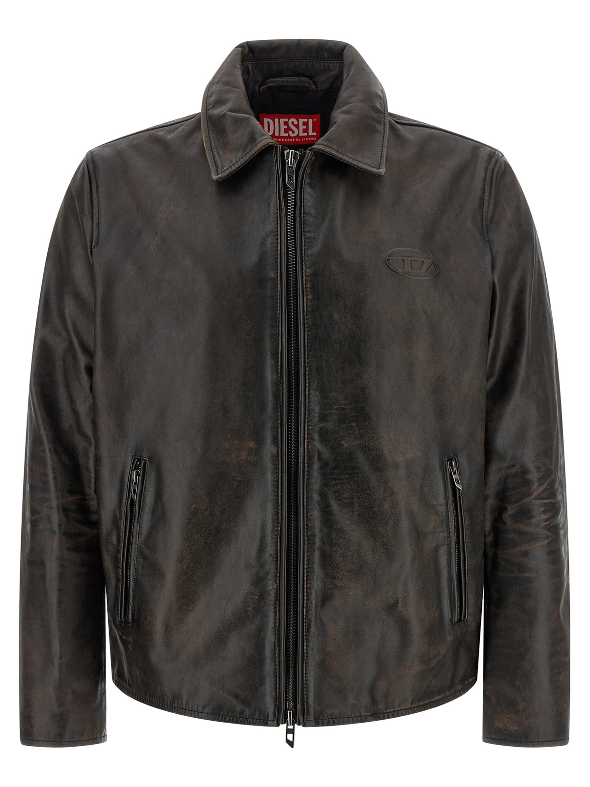 Diesel Brown Cowhide Leather Men's Jacket