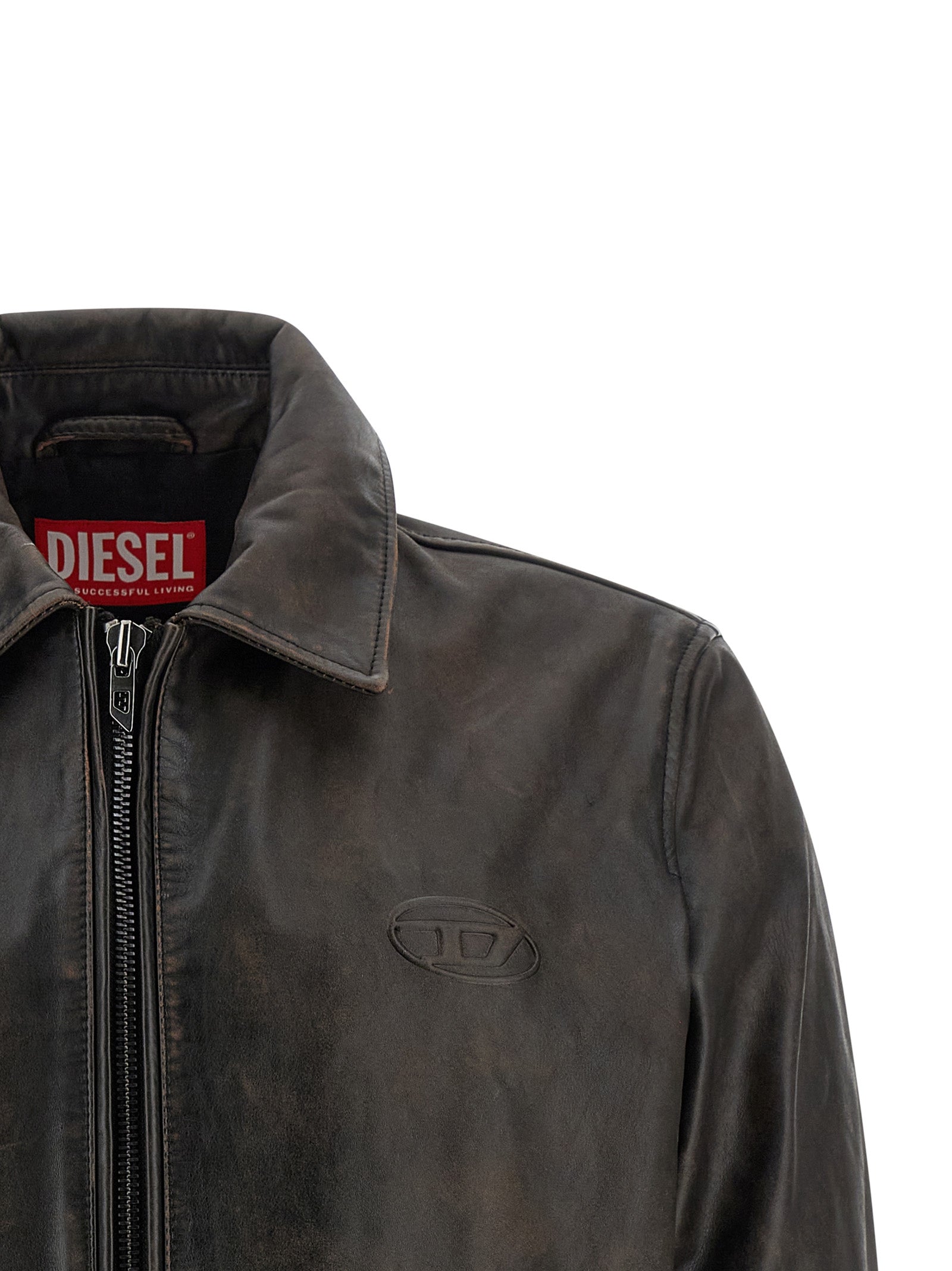 Diesel Brown Cowhide Leather Men's Jacket