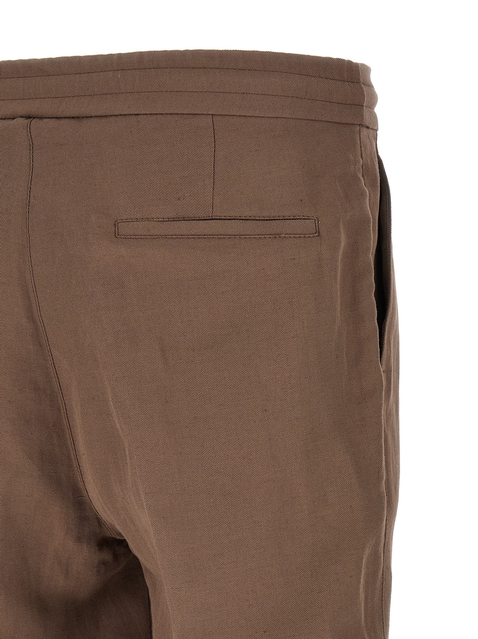 Brunello Cucinelli Brown Linen Casual Men's Pants