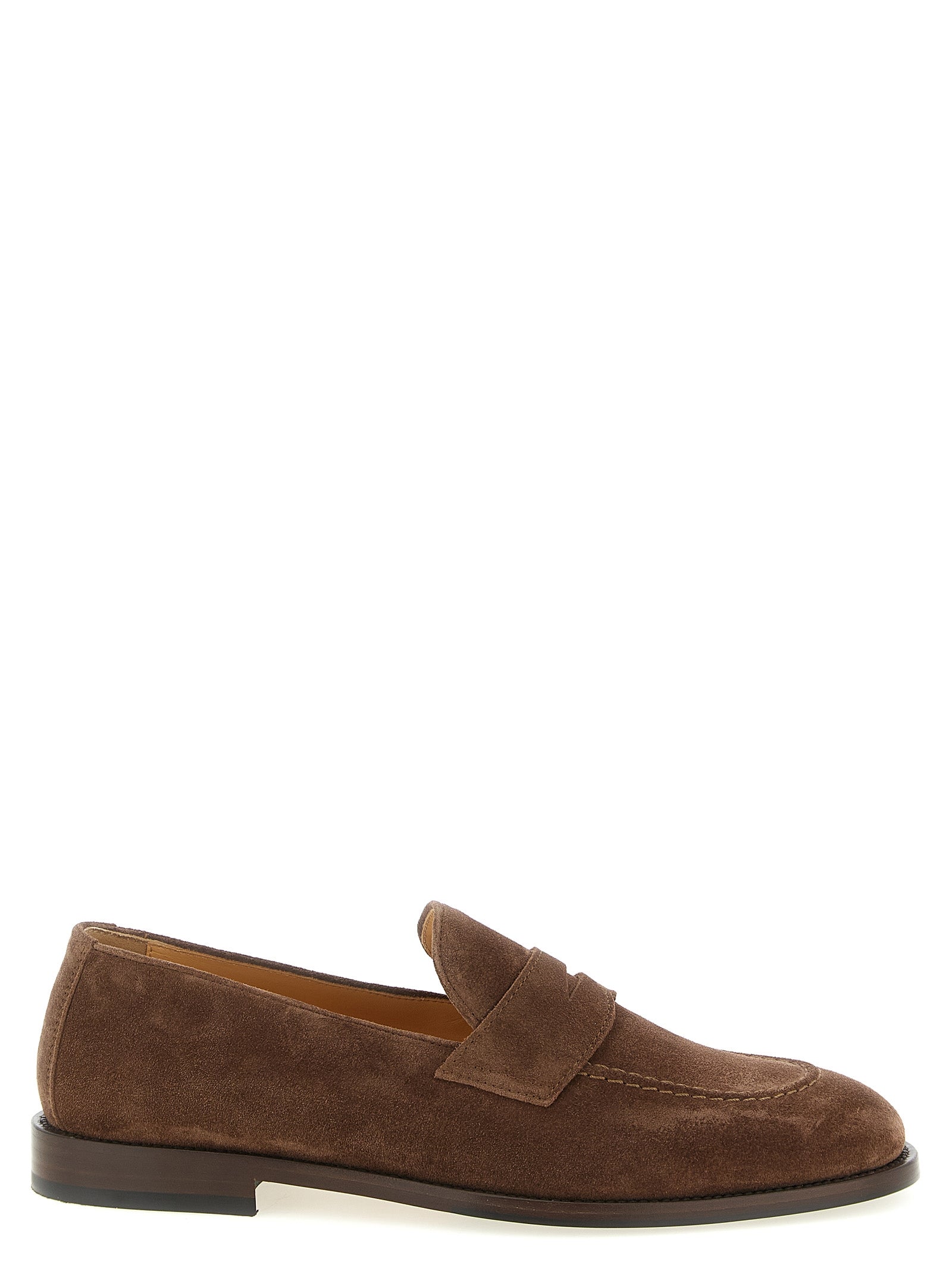 Brunello Cucinelli Brown Calfskin Slip-On Men's Loafers
