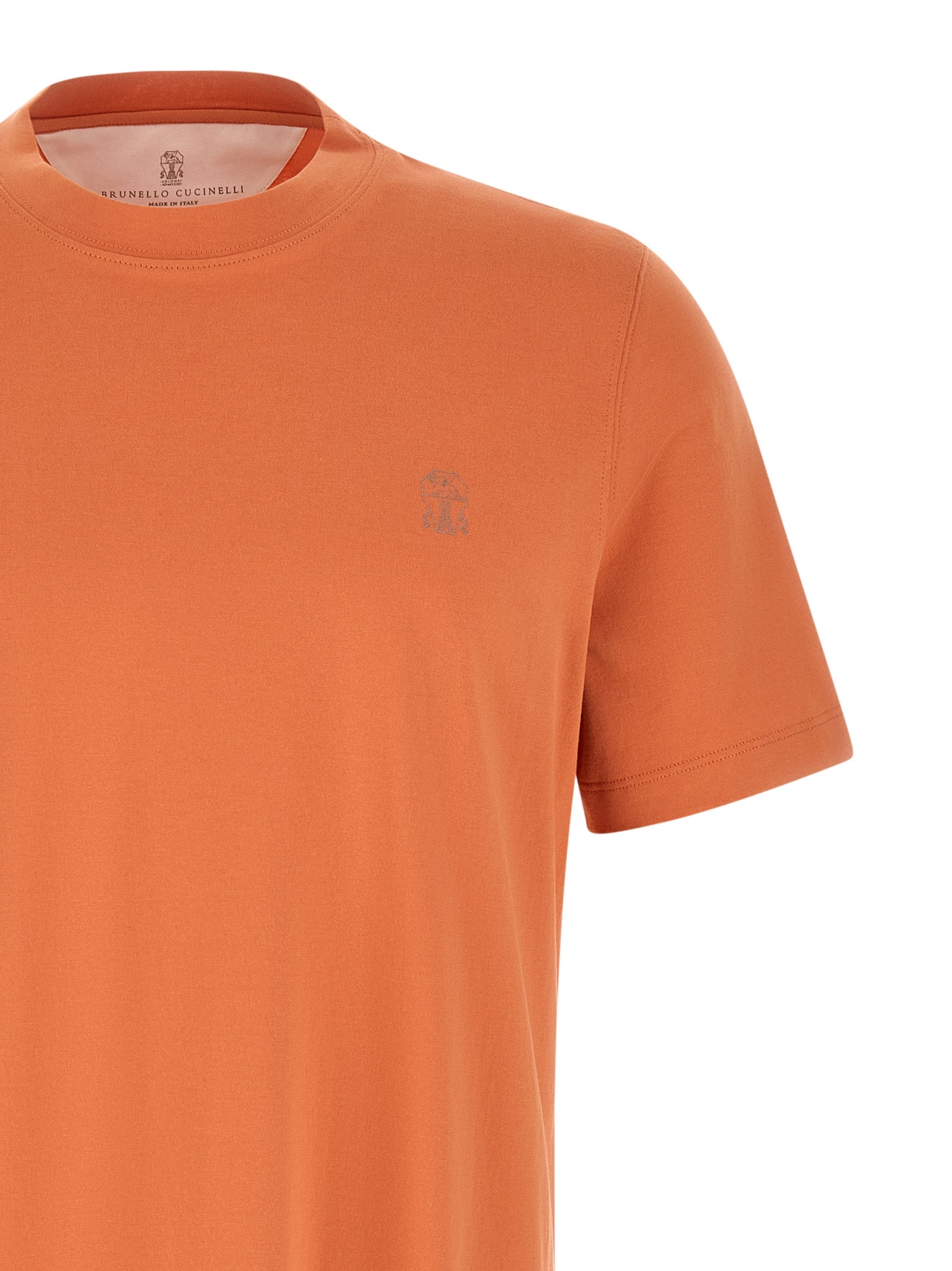Brunello Cucinelli Orange Cotton Men's T-Shirt