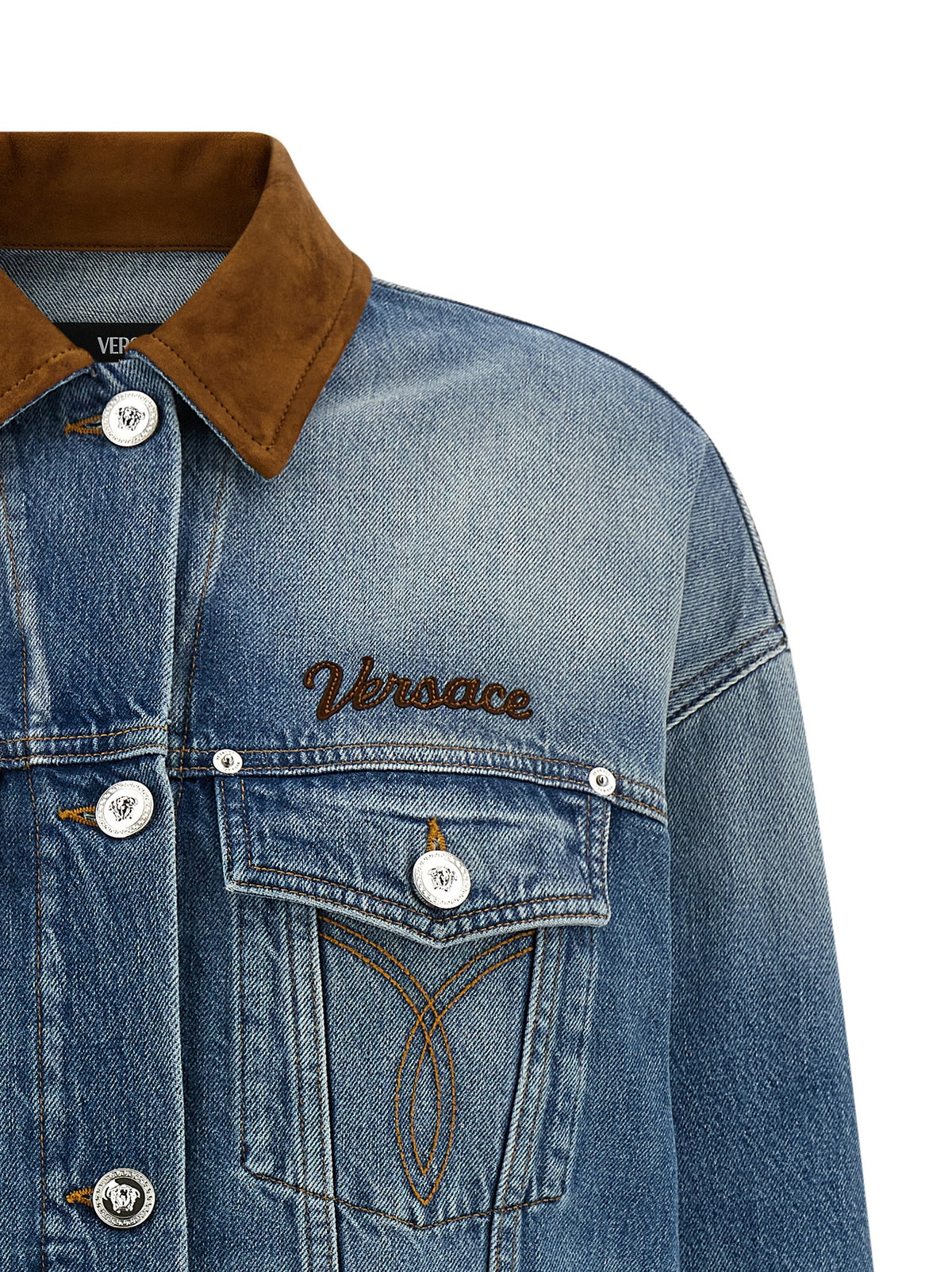 Versace Blue Cotton Denim Women's Jacket