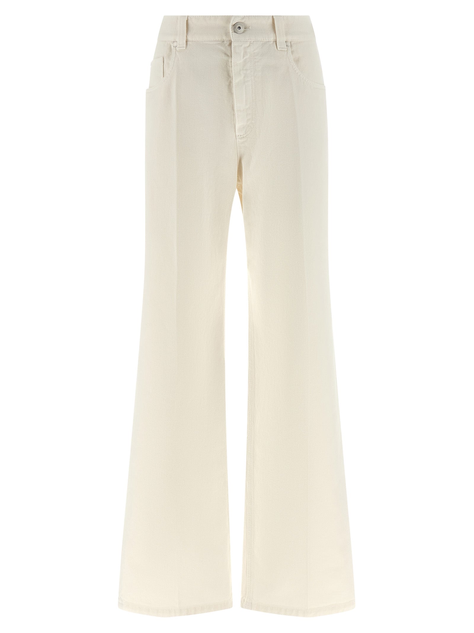 Brunello Cucinelli White Cotton Relaxed Fit Women's Jeans