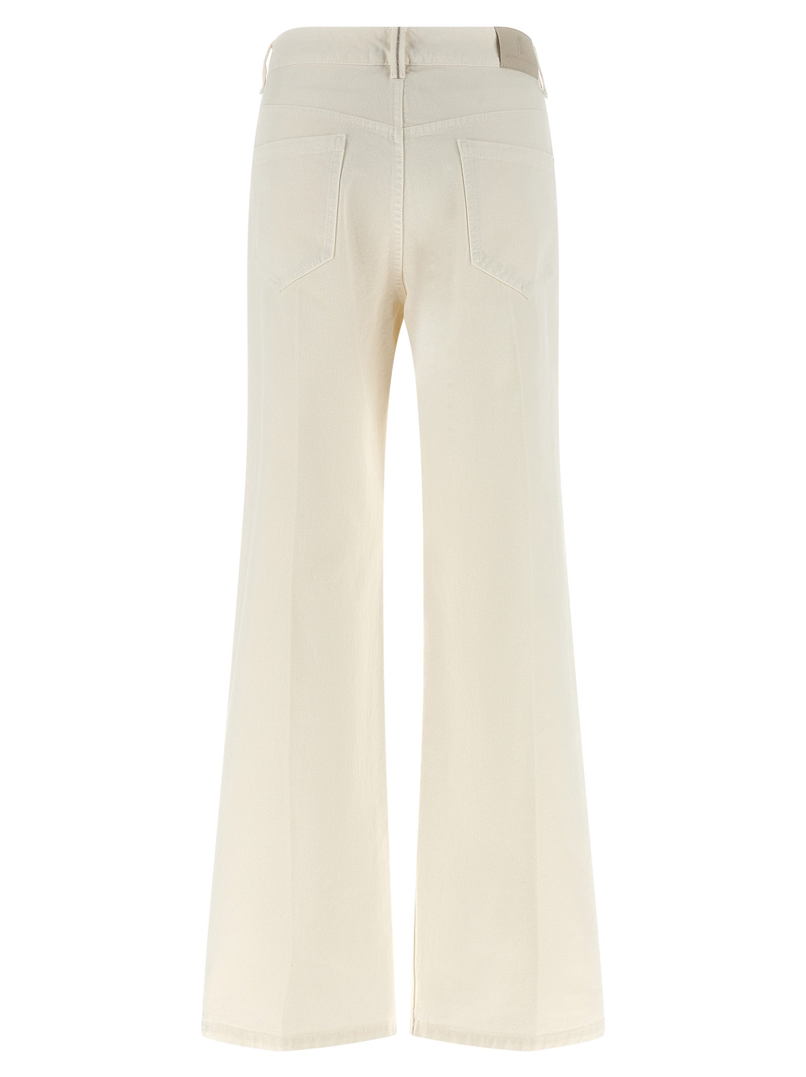 Brunello Cucinelli White Cotton Relaxed Fit Women's Jeans