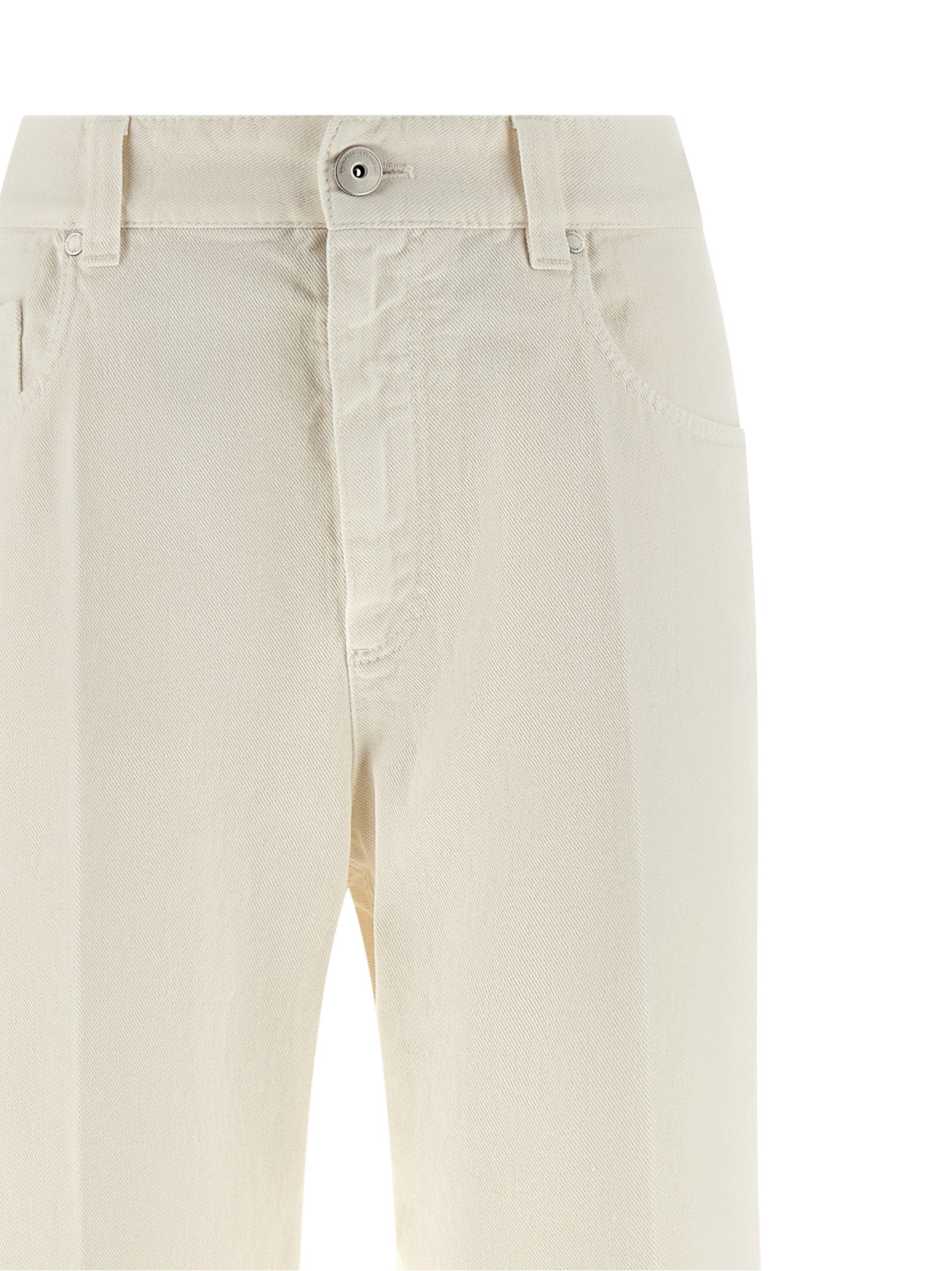 Brunello Cucinelli White Cotton Relaxed Fit Women's Jeans