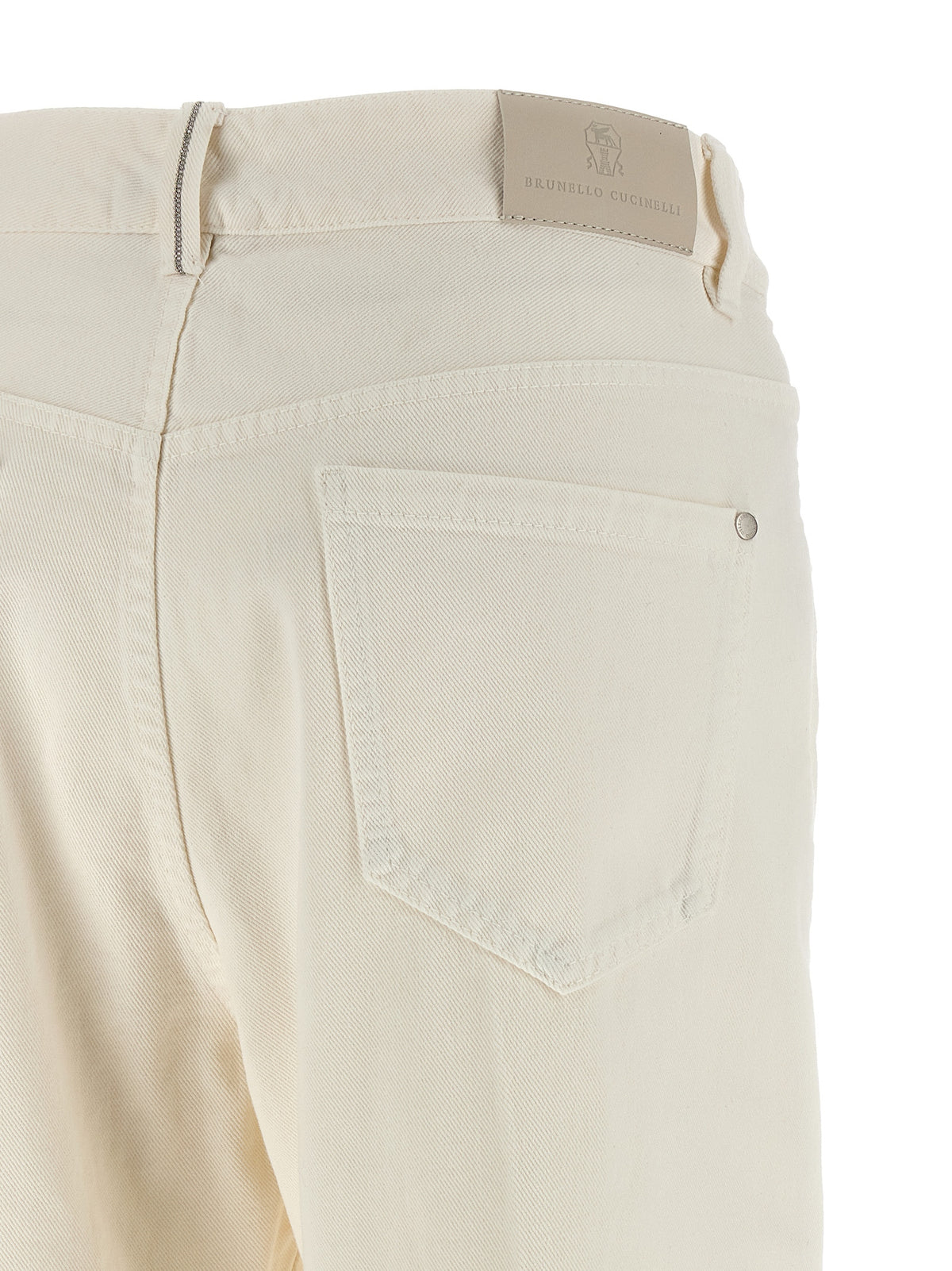 Brunello Cucinelli White Cotton Relaxed Fit Women's Jeans