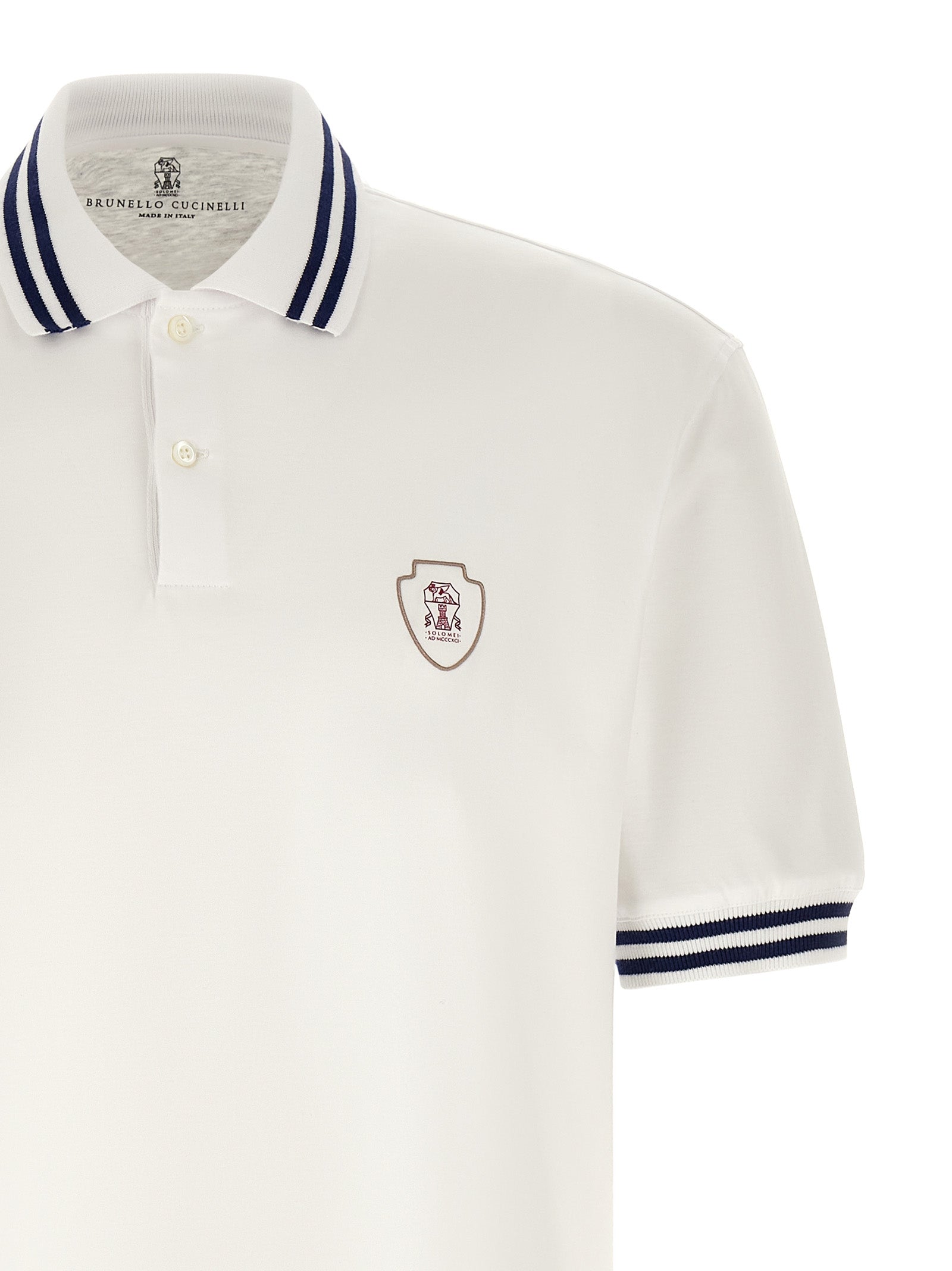 Brunello Cucinelli White Cotton Polo Men's Shirt