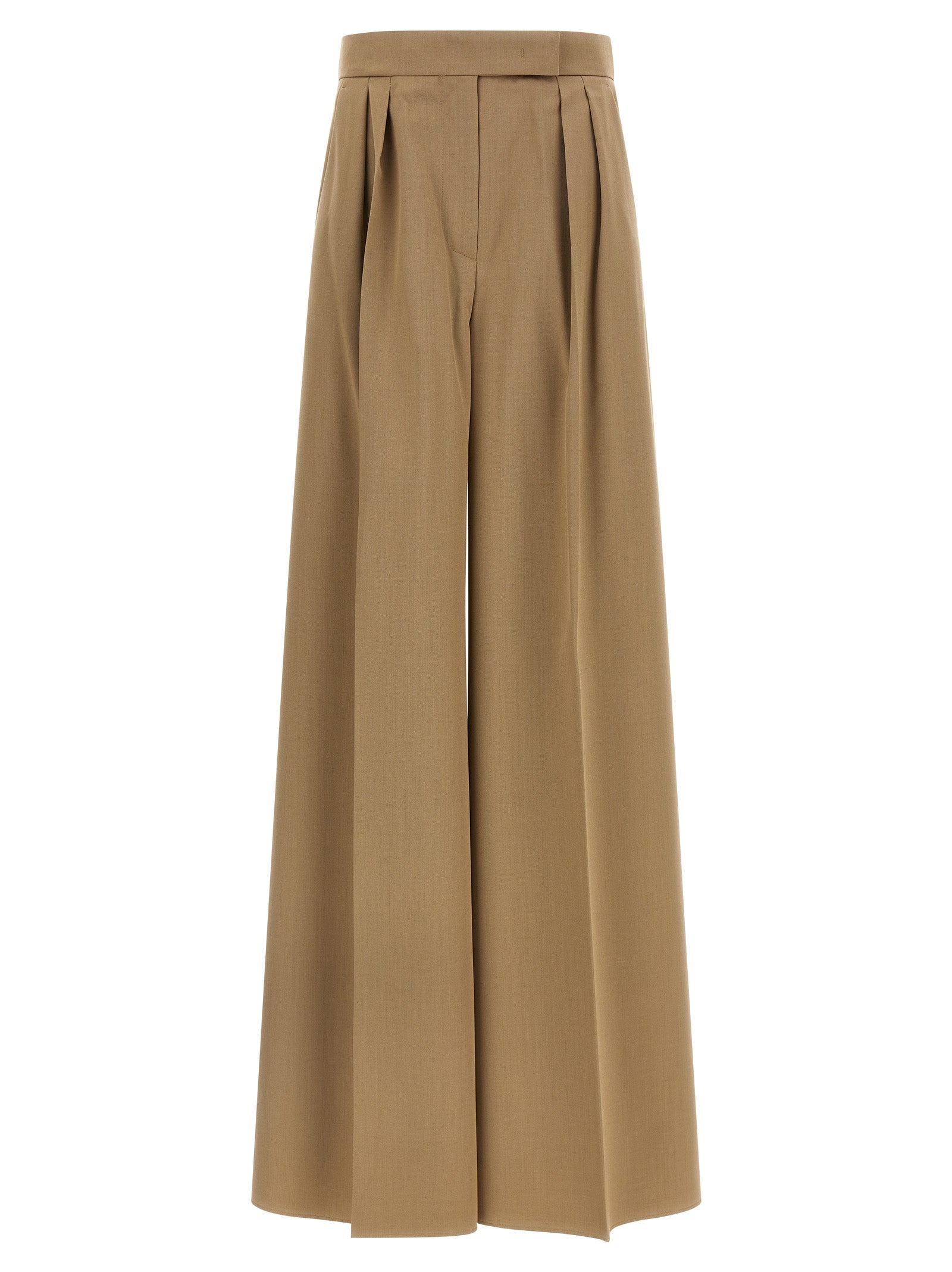 Max Mara Brown Virgin Wool Casual Women's Pants