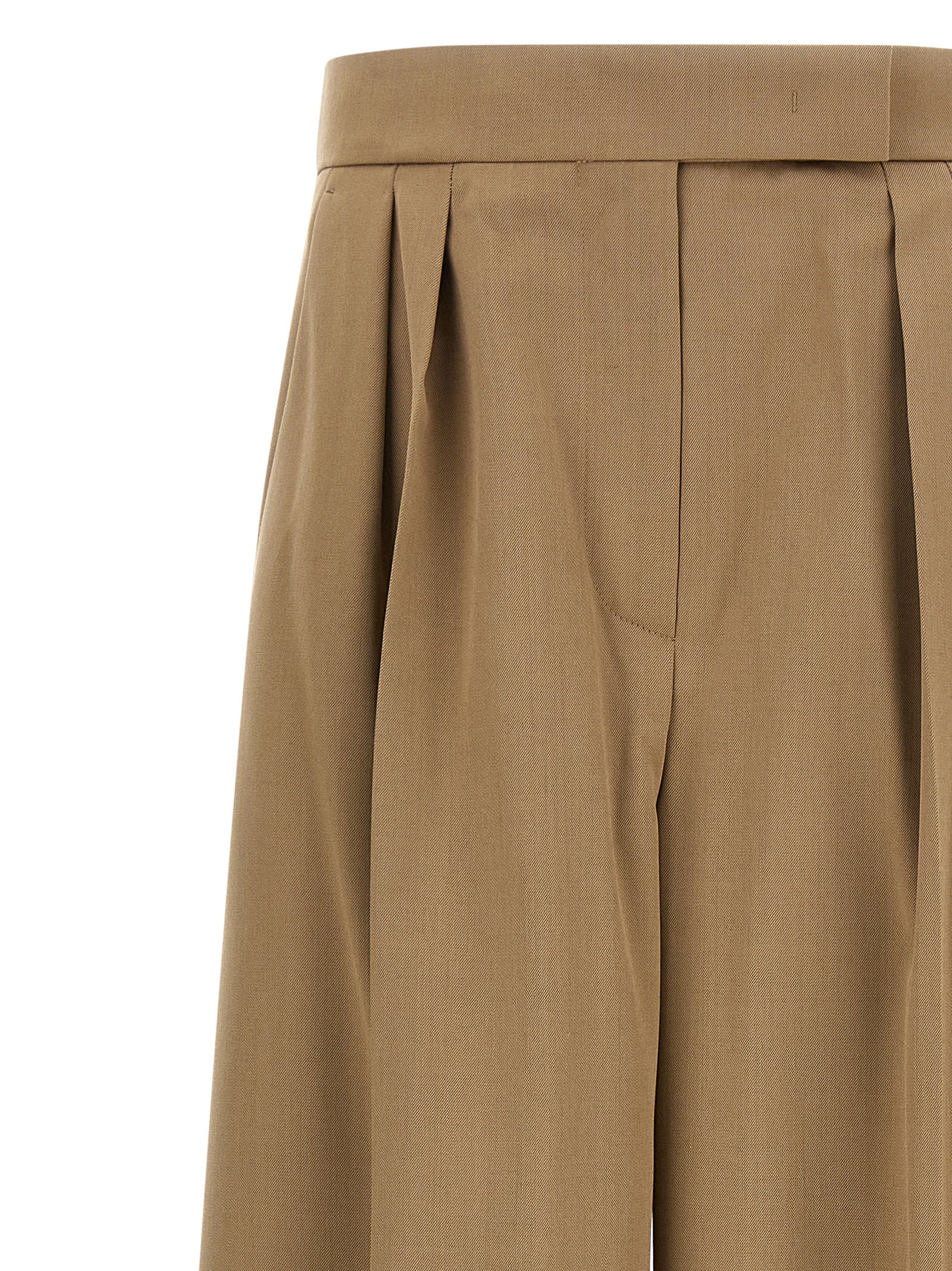 Max Mara Brown Virgin Wool Casual Women's Pants