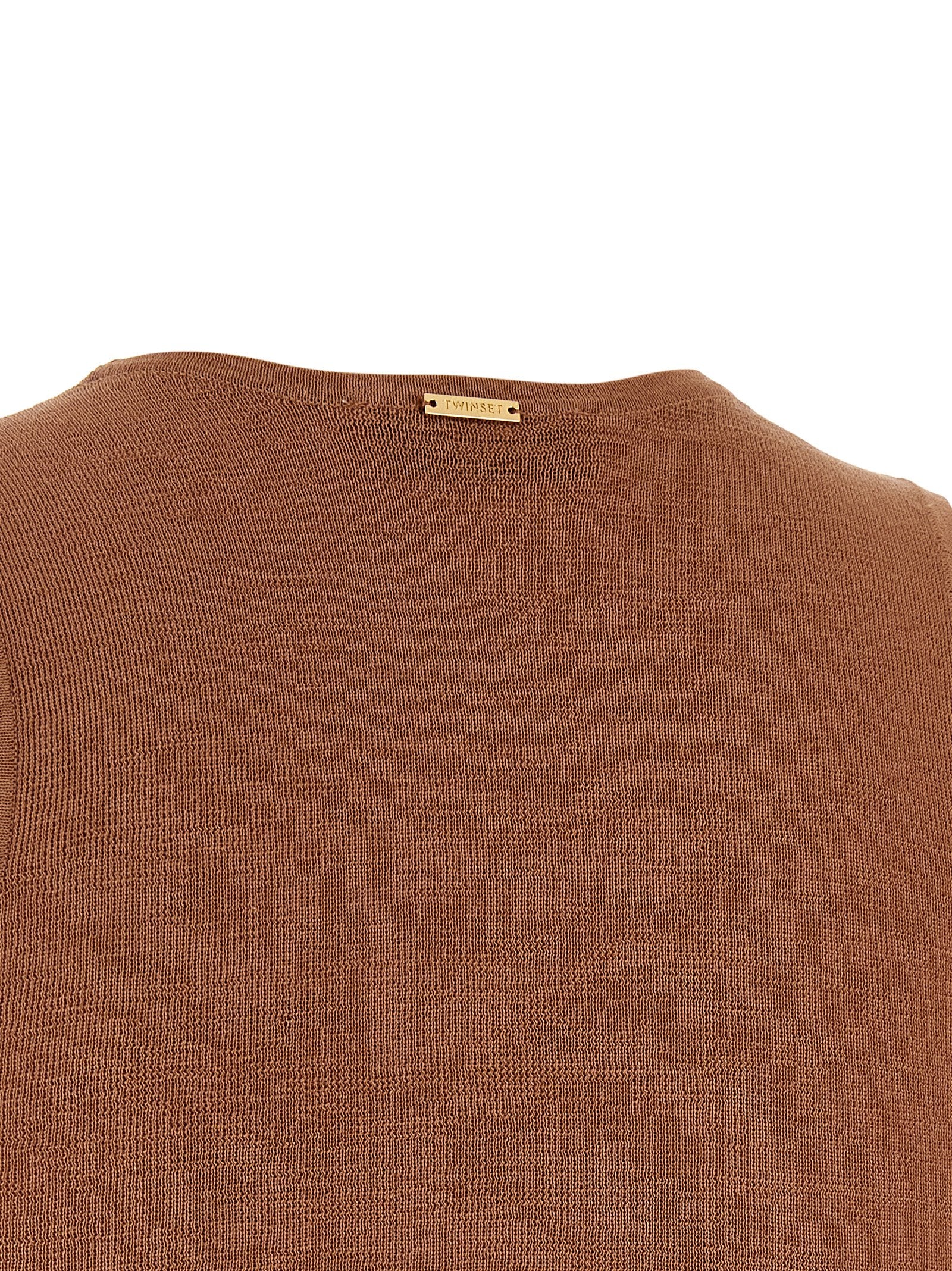 Twinset Brown Cotton Sleeveles Women's T-Shirt