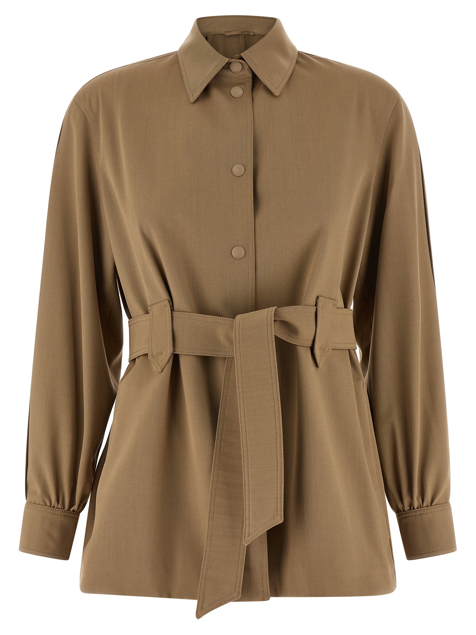 Max Mara Beige Virgin Wool Women's Blouse