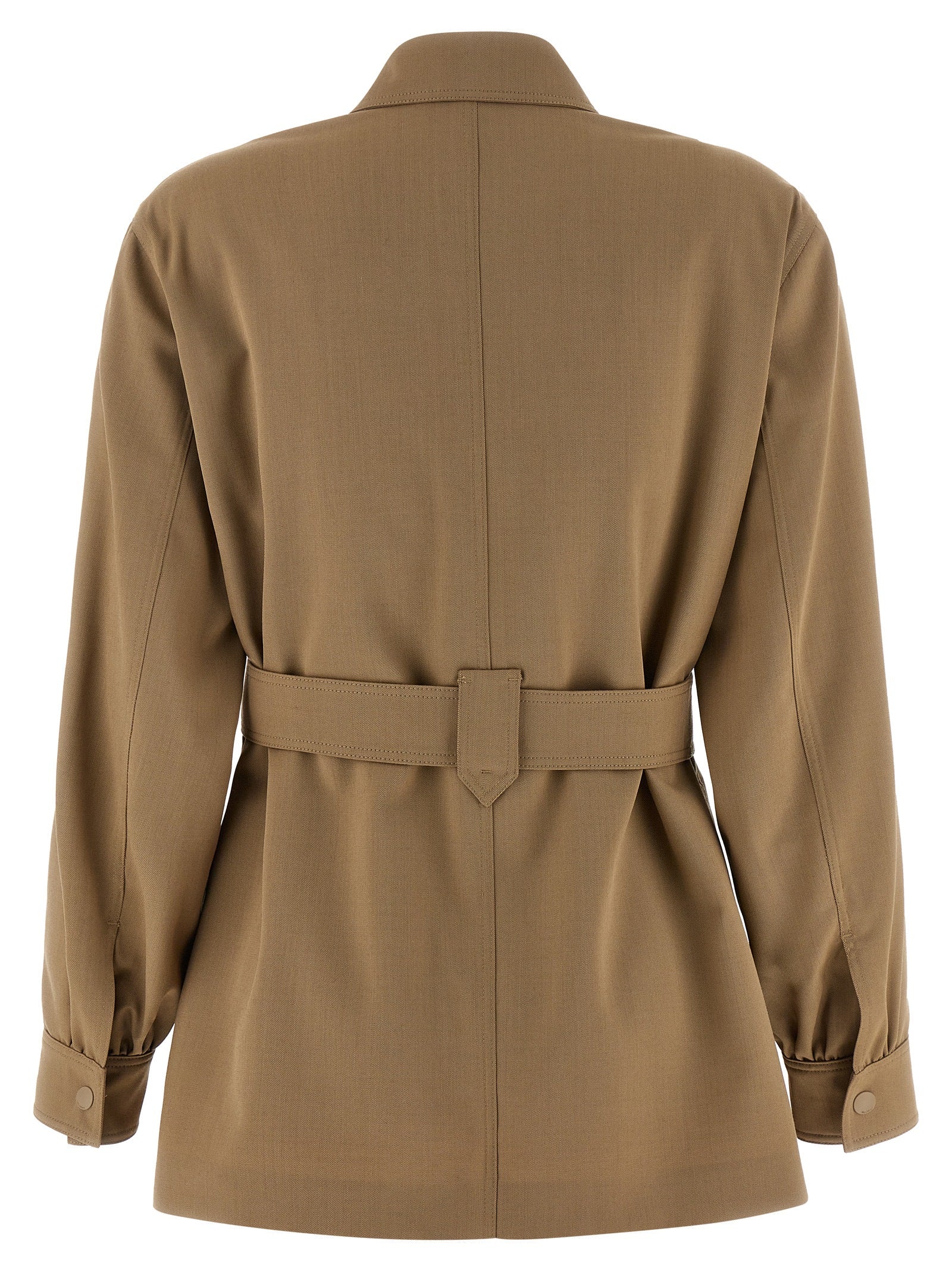 Max Mara Beige Virgin Wool Women's Blouse