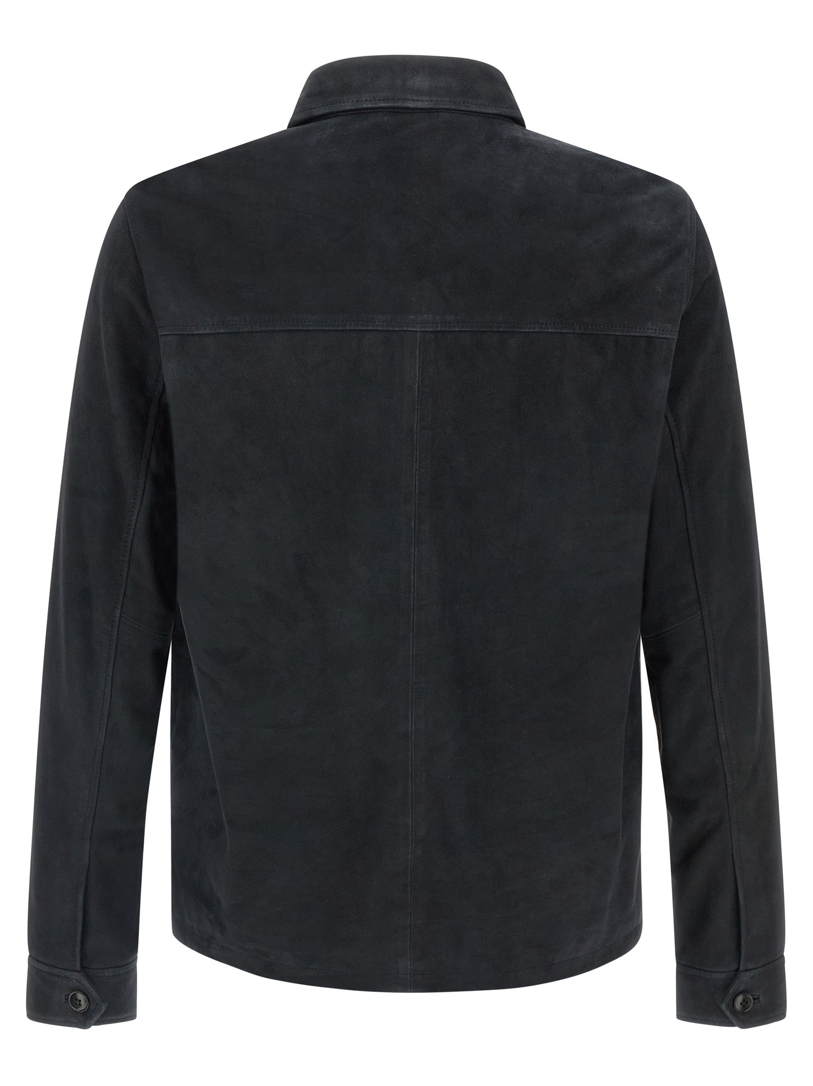 Pal Zileri Blue Leather Leather Men's Jacket