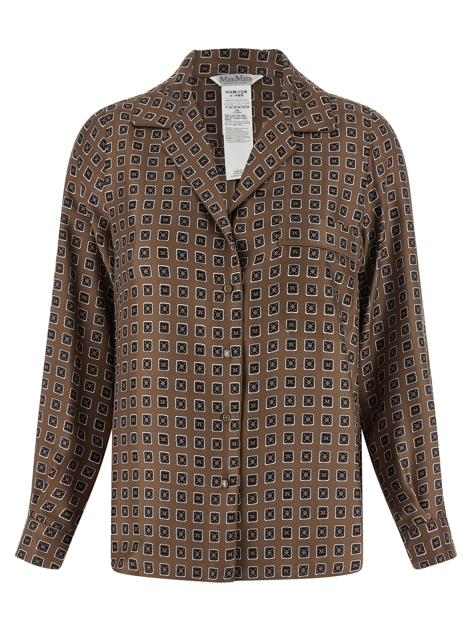 Max Mara Brown Silk Women's Blouse
