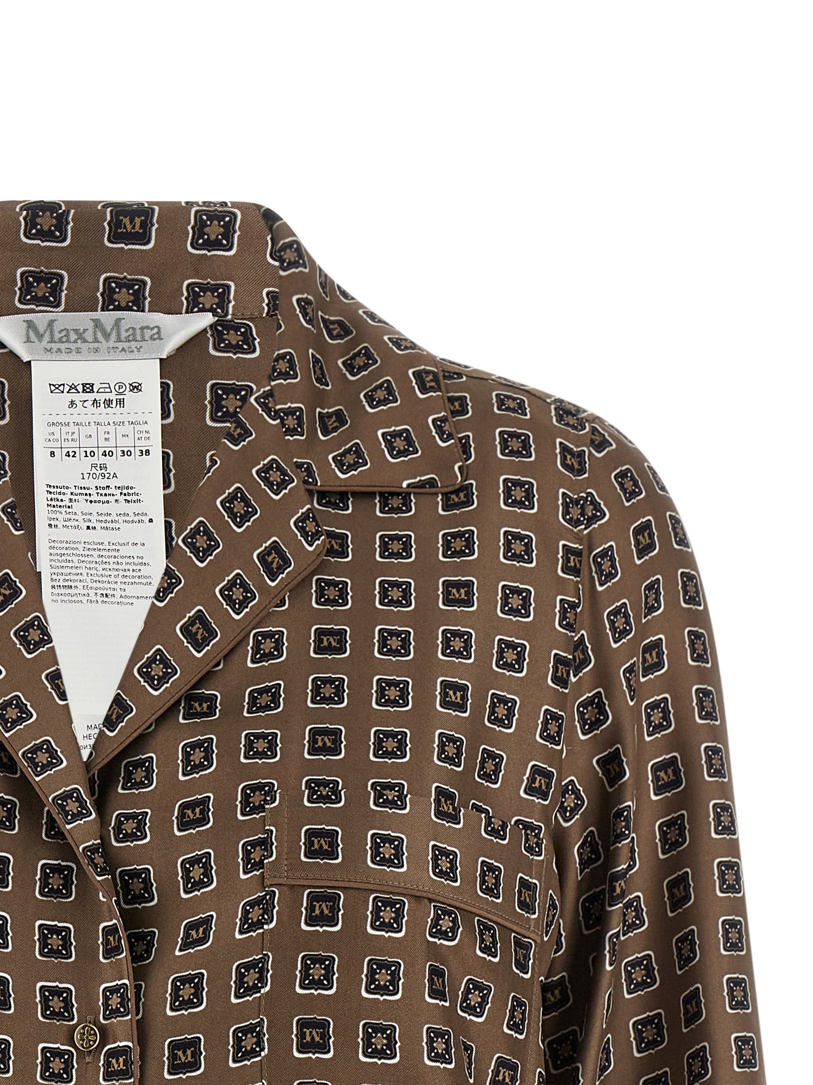 Max Mara Brown Silk Women's Blouse