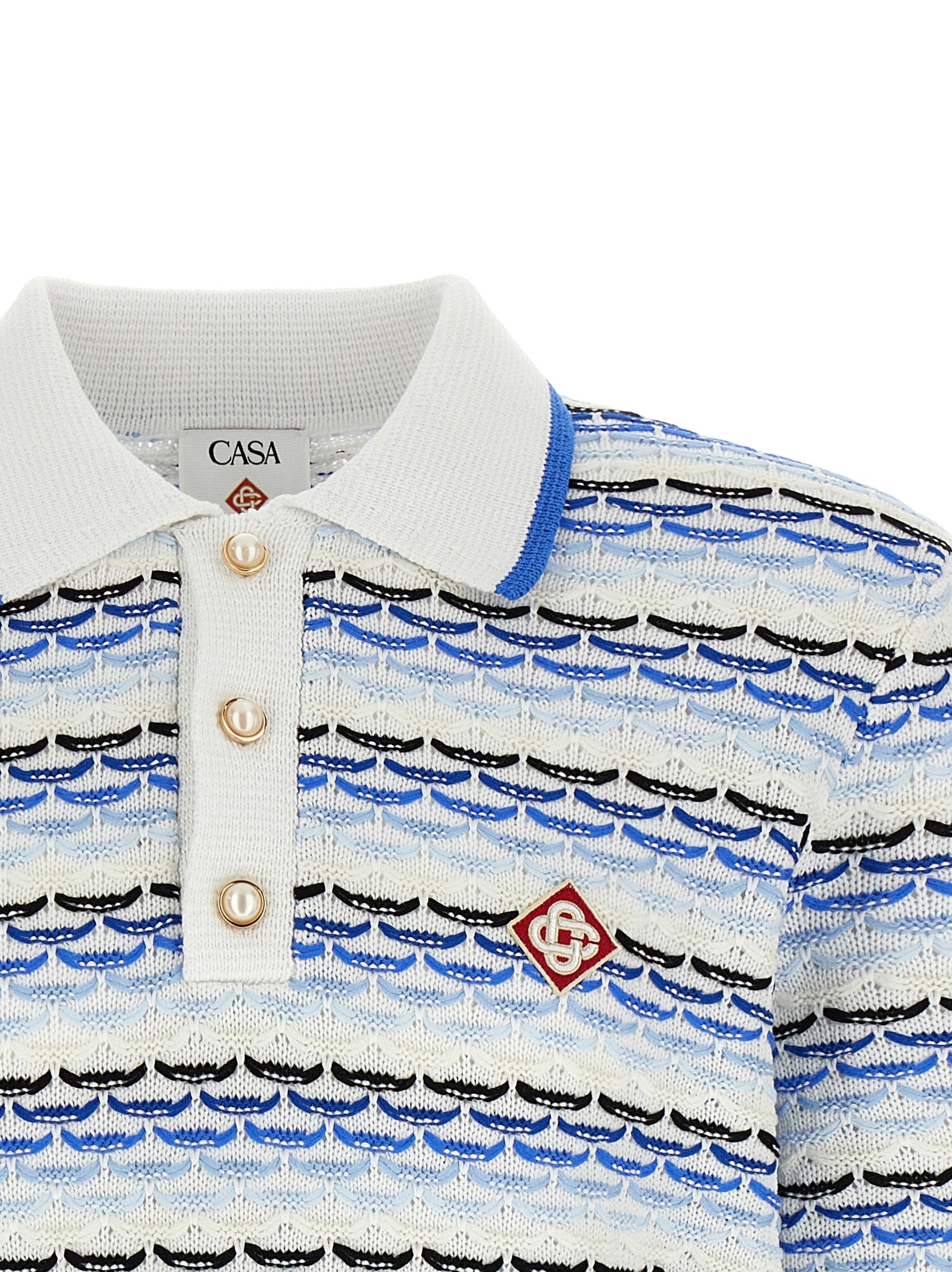 Casablanca Blue Cotton Polo Men's Shirt