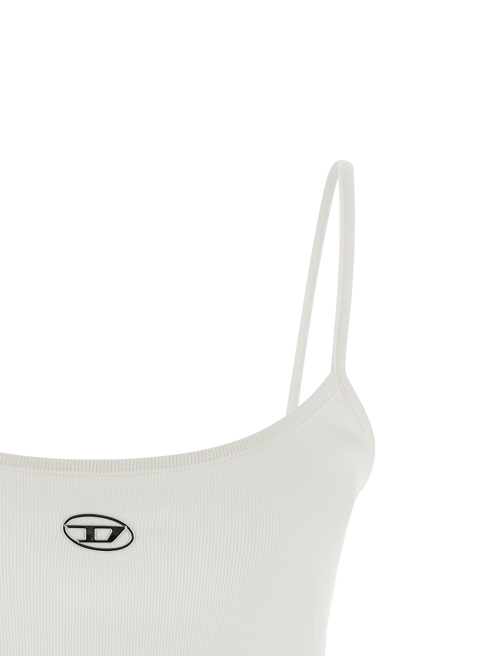 Diesel White Cotton Tank Women's Tops