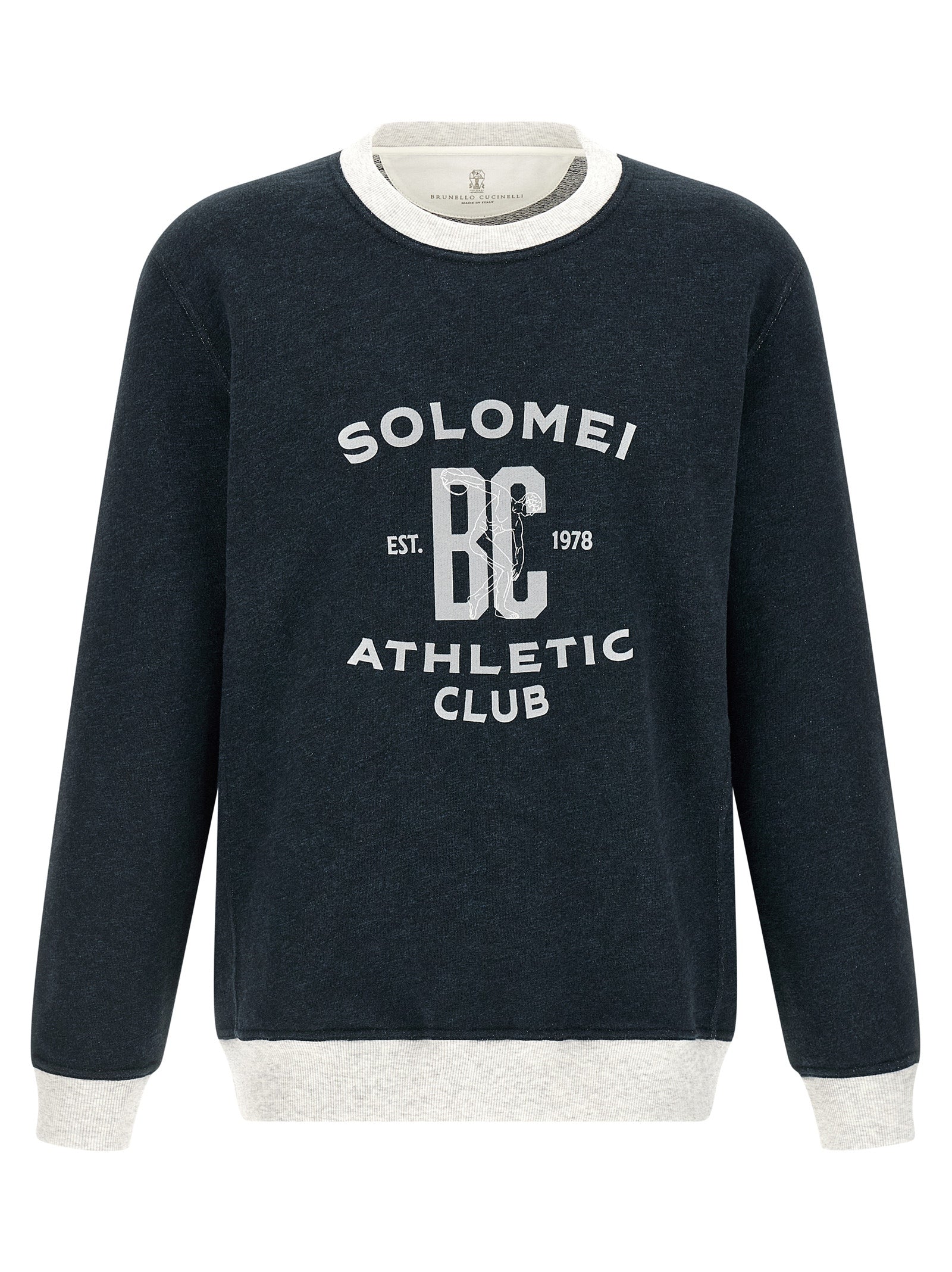 Brunello Cucinelli Blue Cotton Men's Sweatshirt