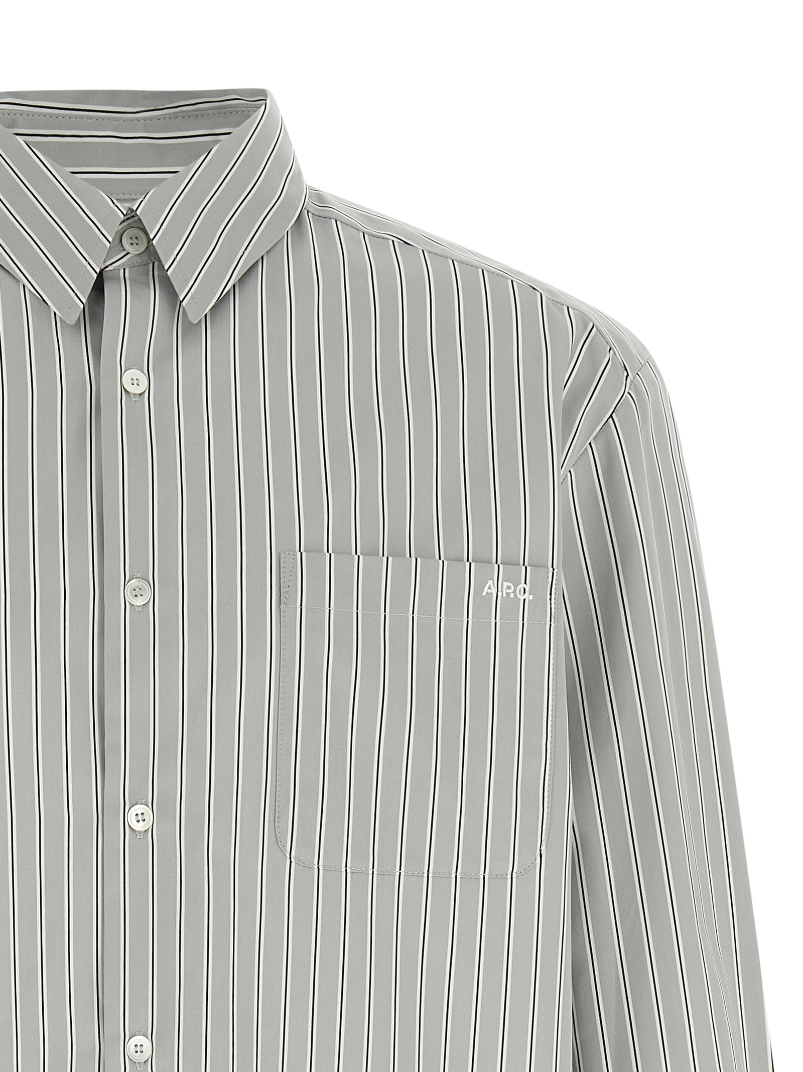 A.P.C. Gray Cotton Men's Blouse