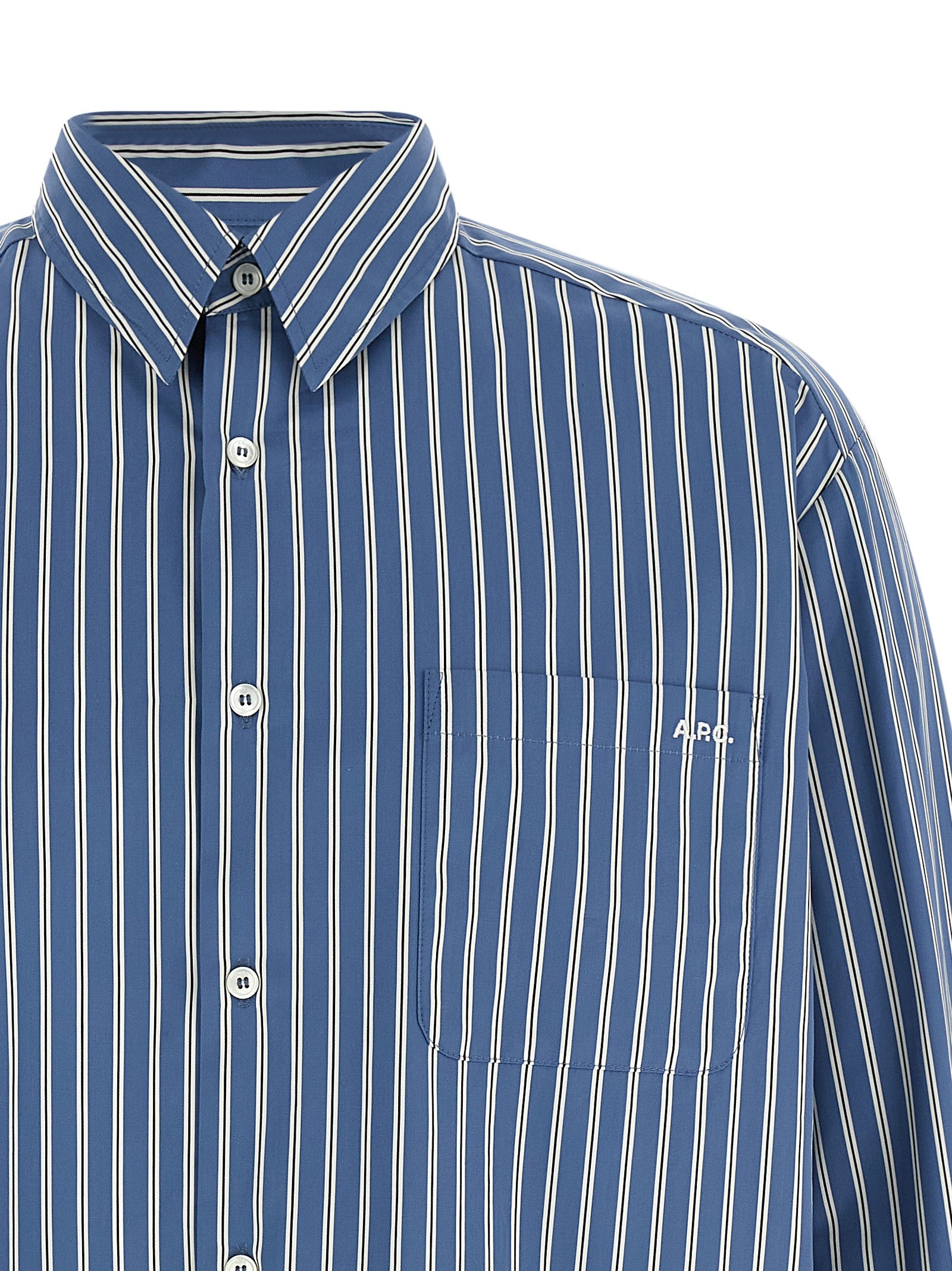 A.P.C. Blue Cotton Men's Blouse