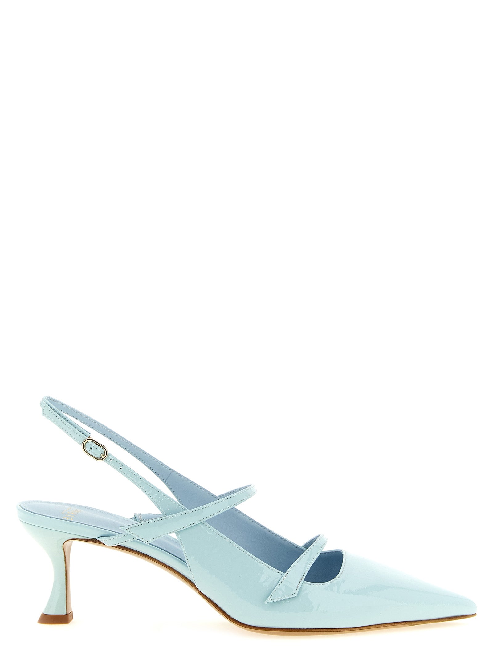 Alexandre Birman Blue Cowhide Mid Heel Women's Pumps