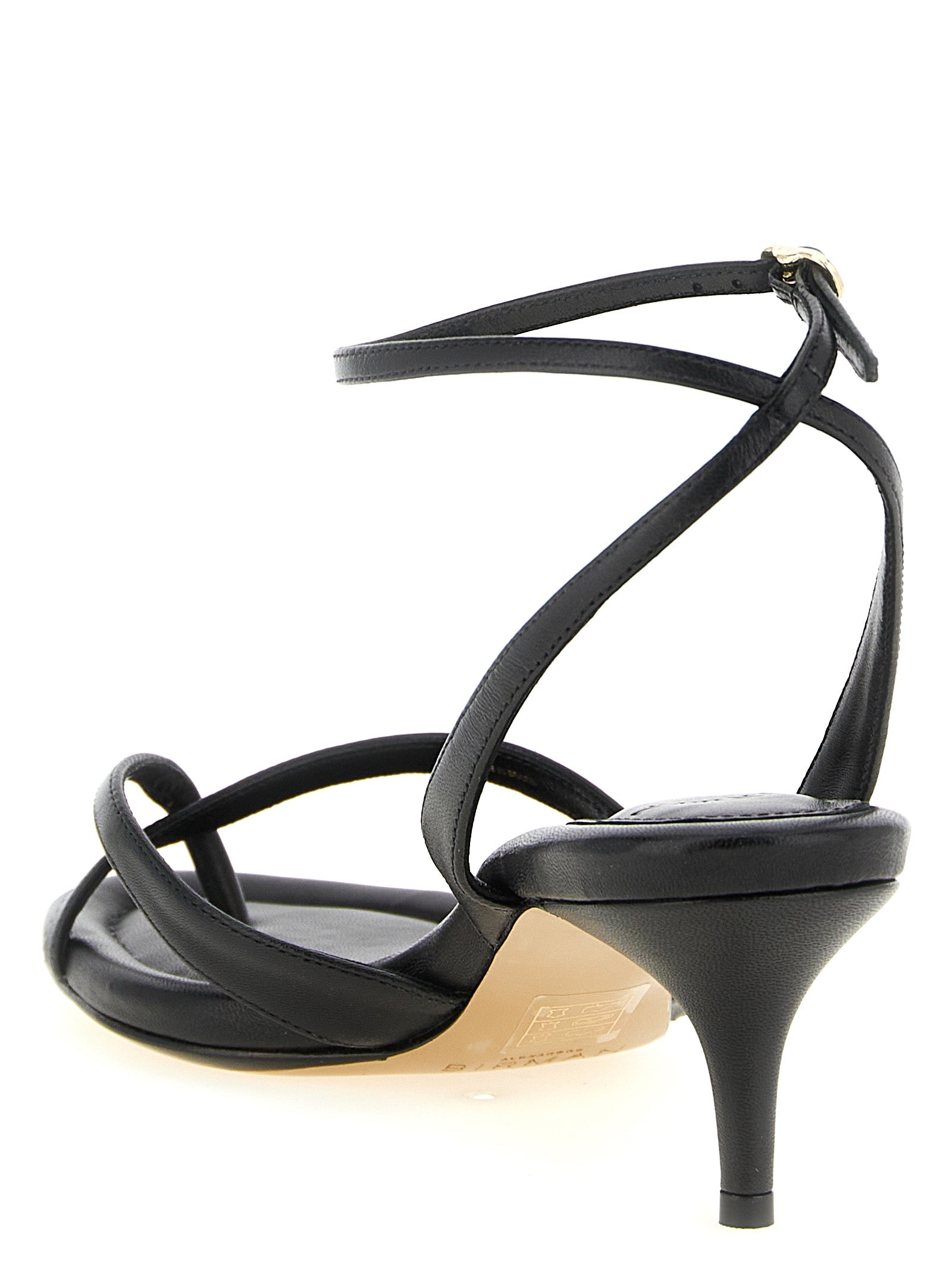Alexandre Birman Black Cowhide Stiletto Heel Women's Sandals