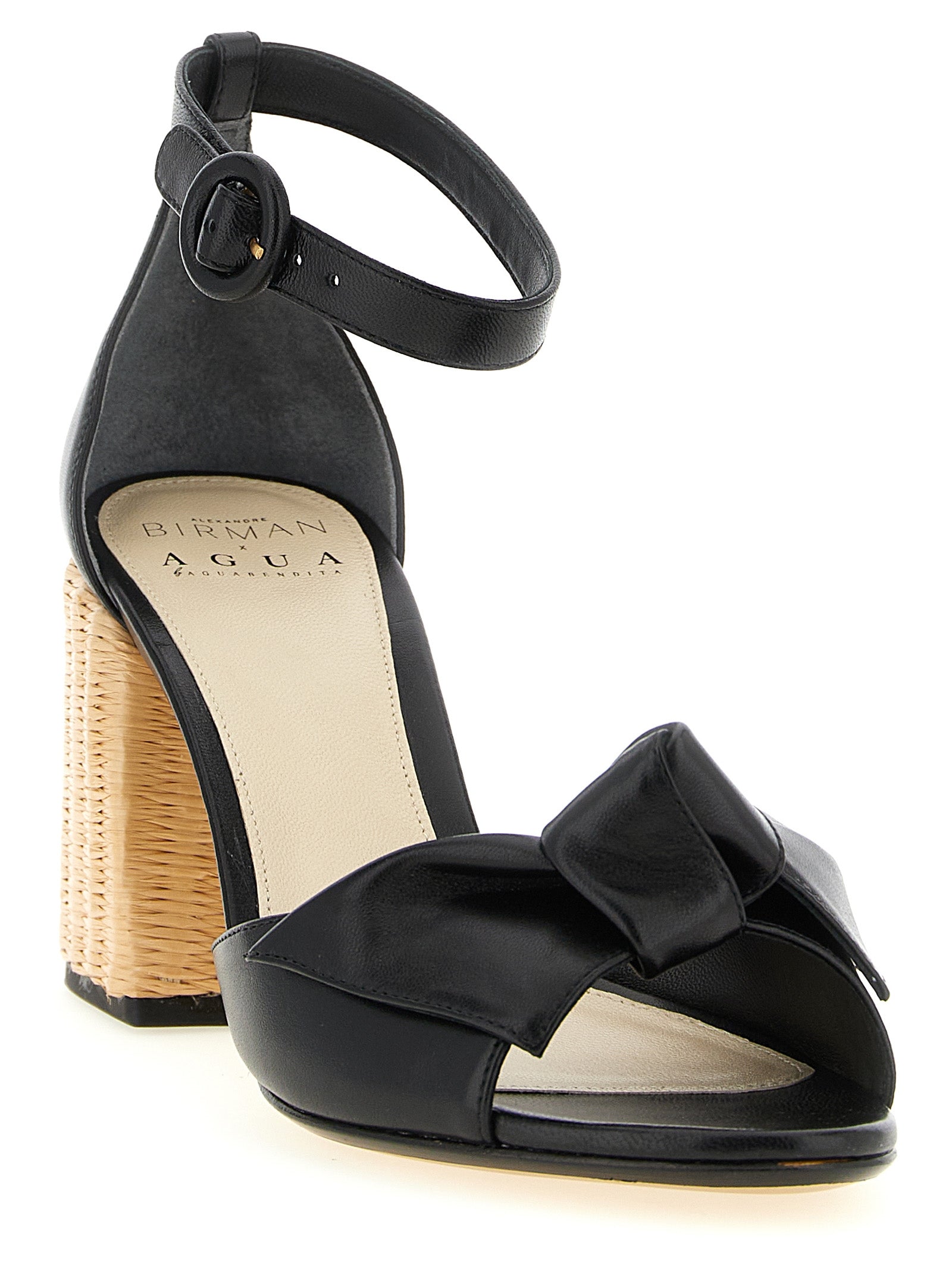 Alexandre Birman Black Cowhide Stiletto Heel Women's Sandals