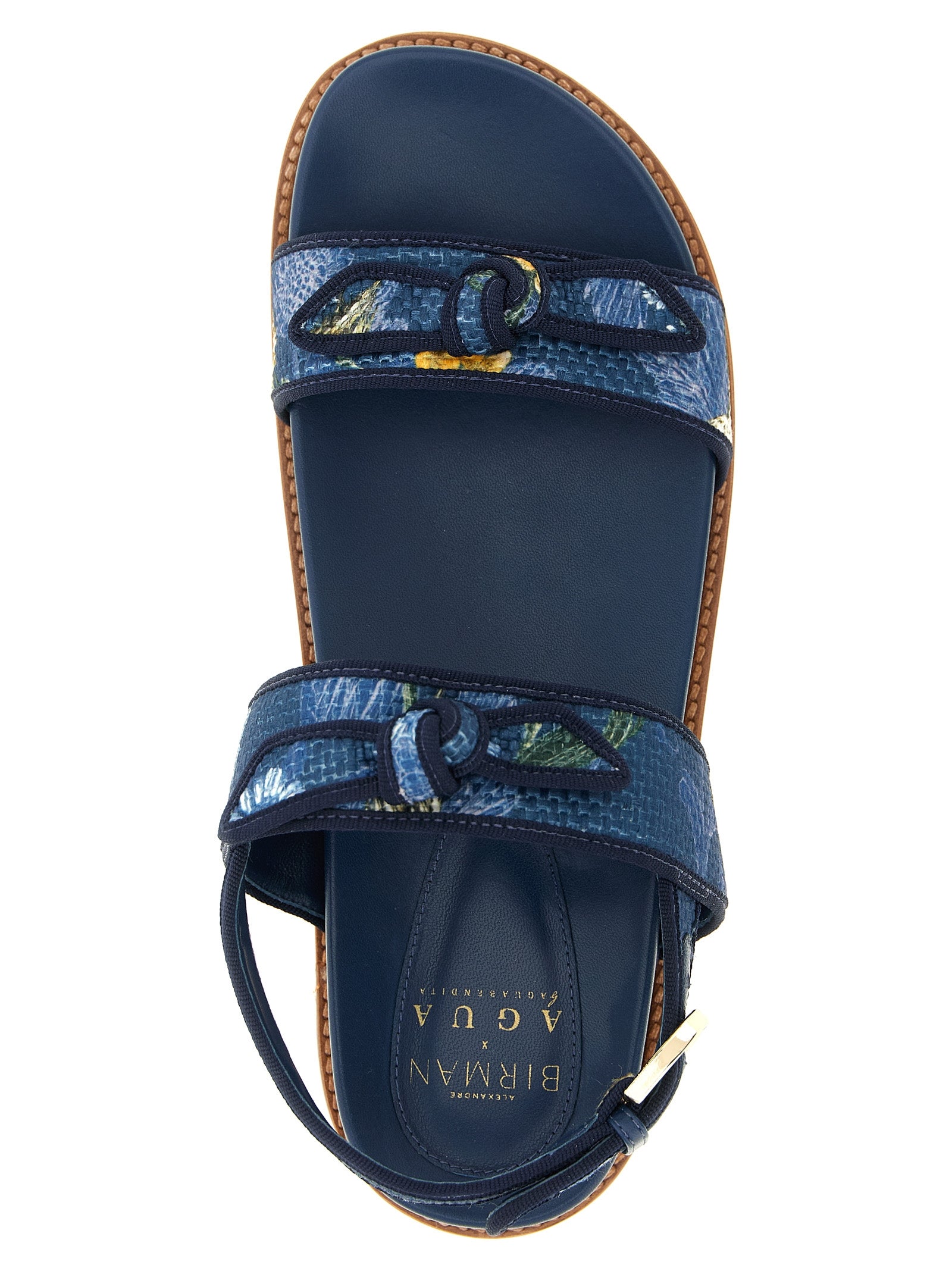 Alexandre Birman Blue Cowhide Flat Women's Sandals