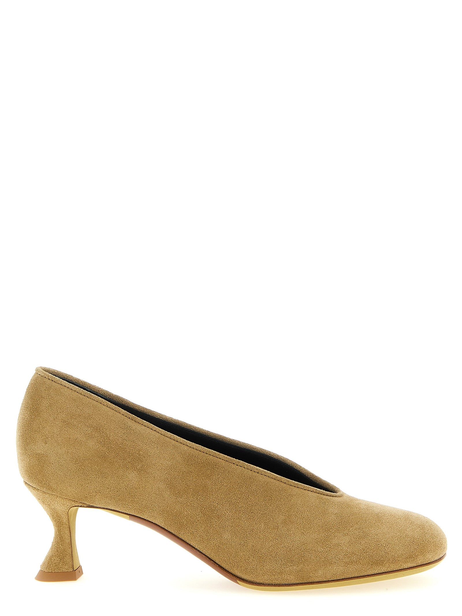 Moschino Beige Calfskin Mid Heel Women's Pumps