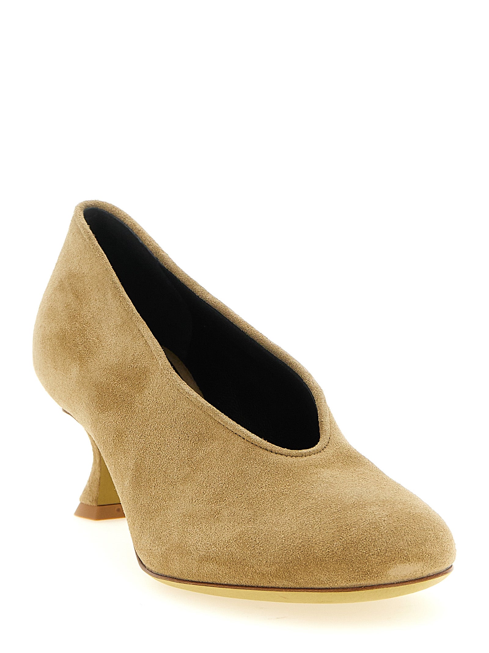 Moschino Beige Calfskin Mid Heel Women's Pumps