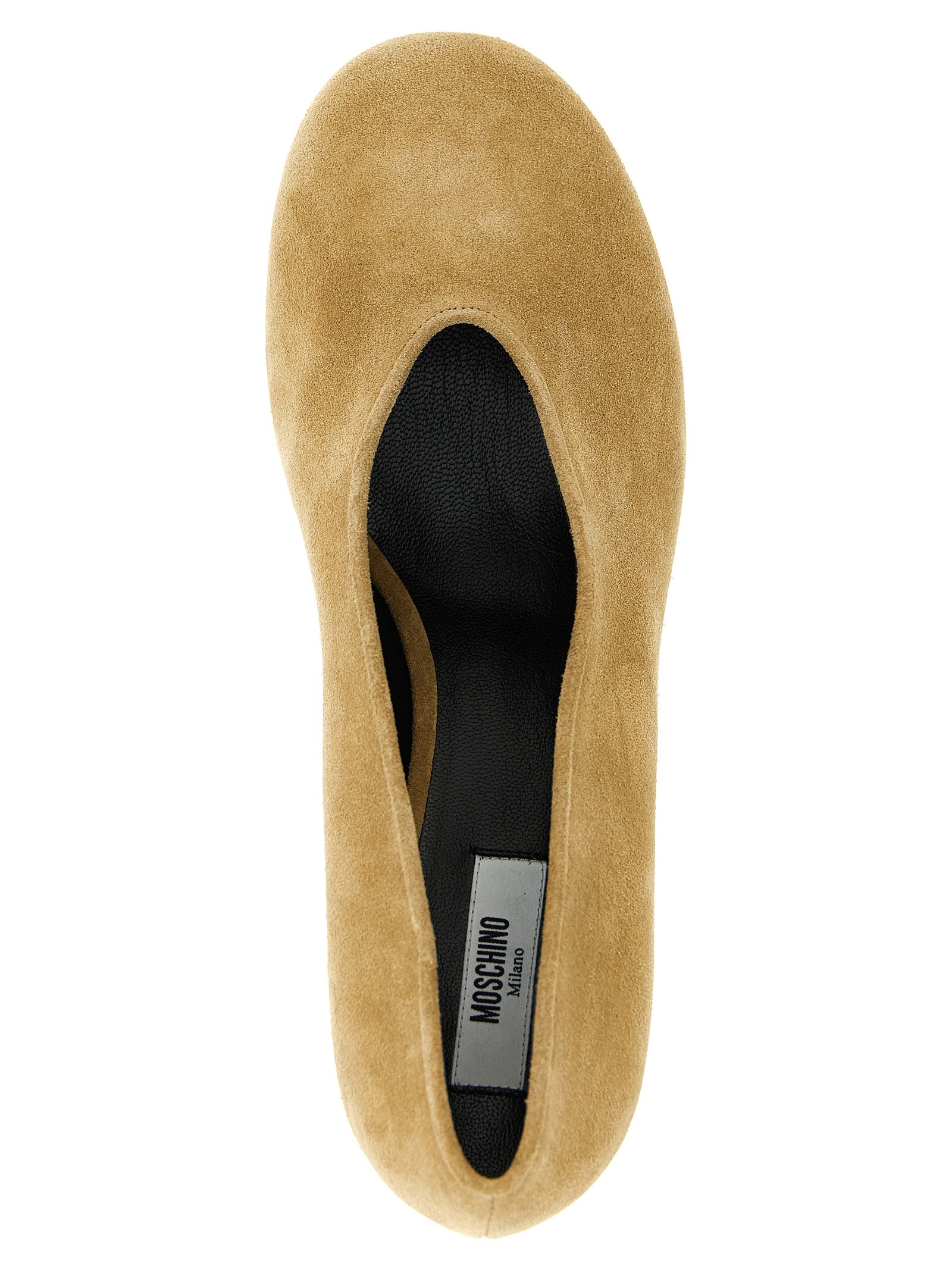 Moschino Beige Calfskin Mid Heel Women's Pumps