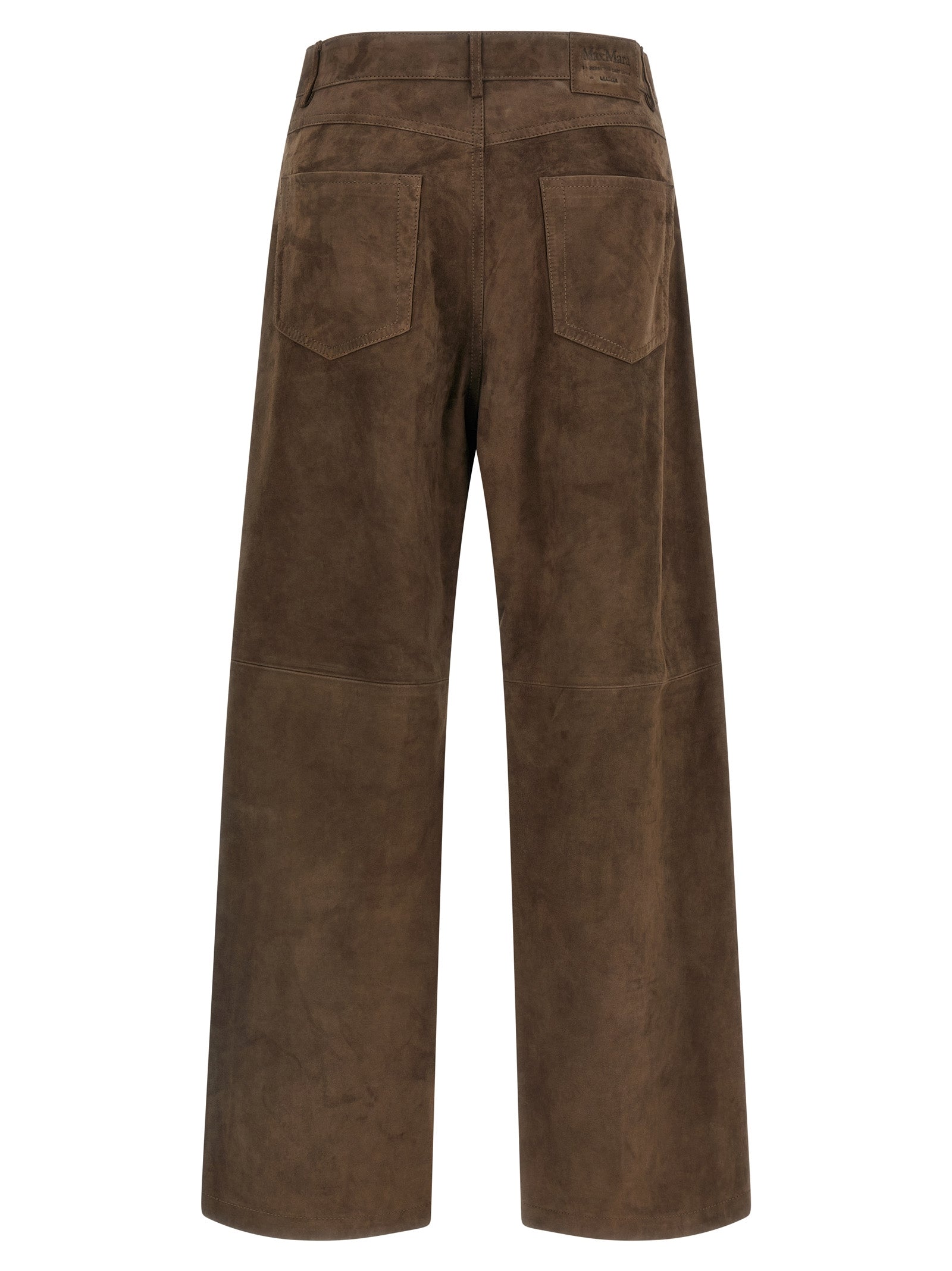 'S Max Mara Brown Lamb Leather Casual Women's Pants