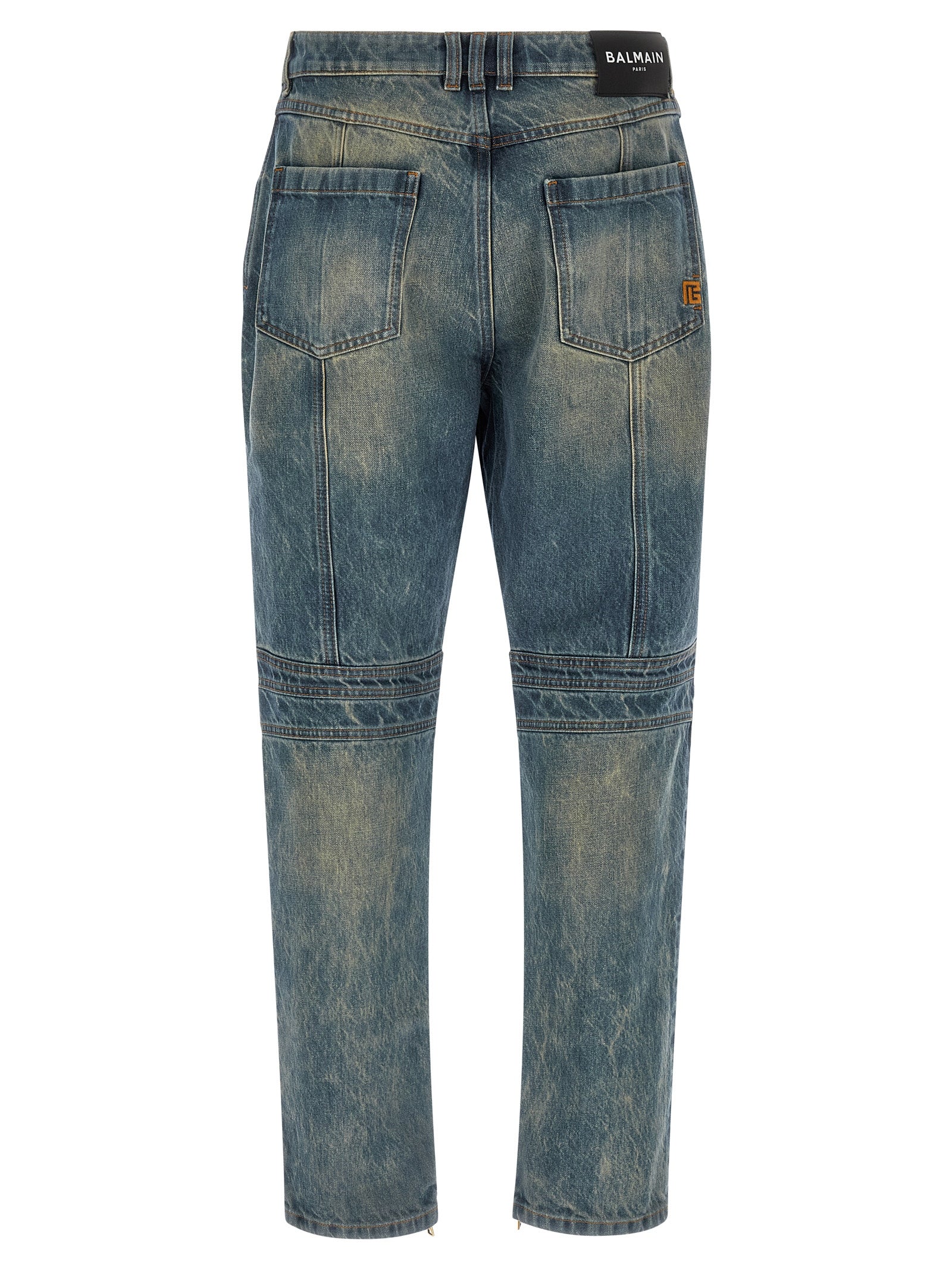 Balmain Blue Cotton Straight-Leg Men's Jeans