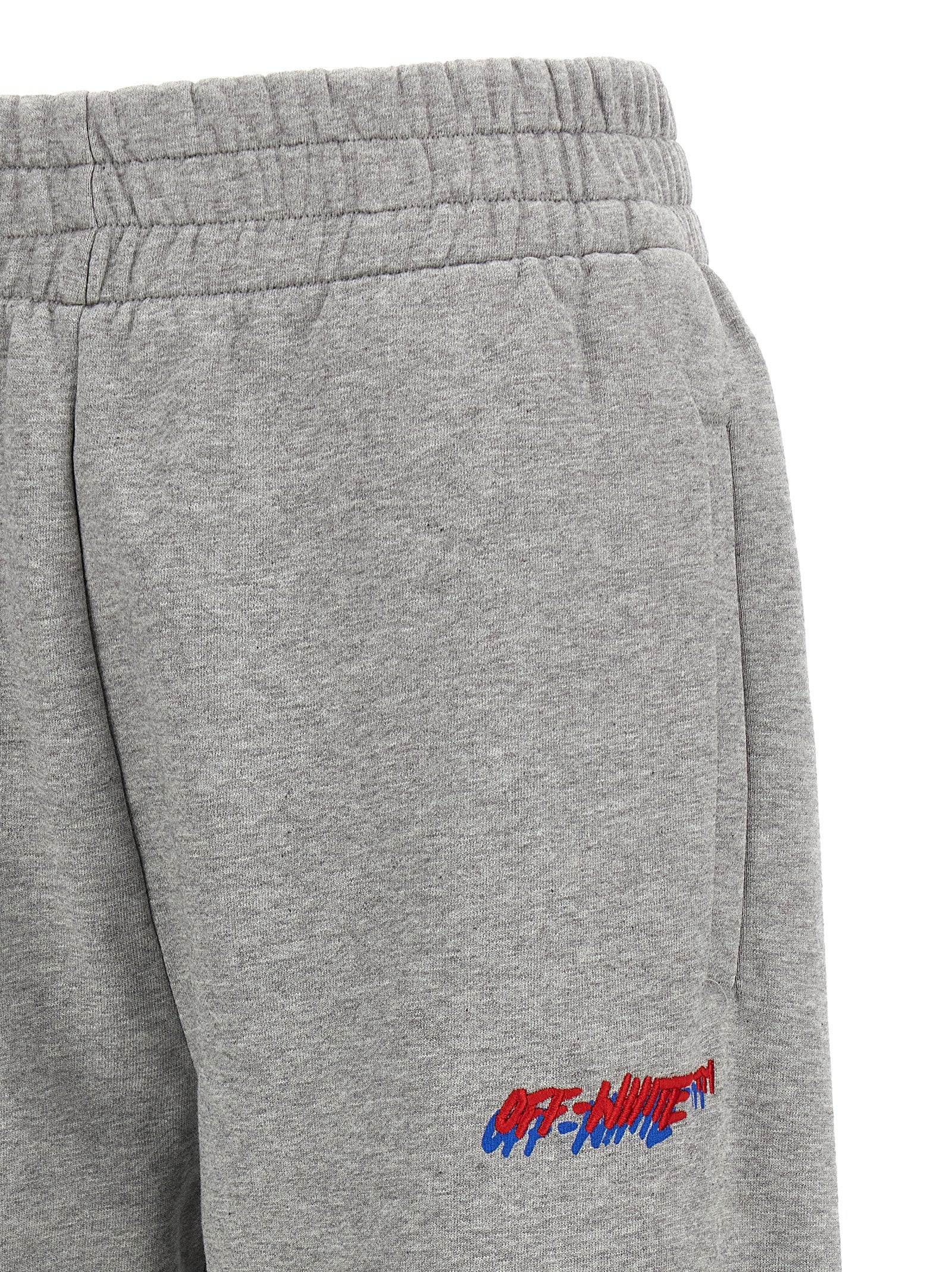 Off-White Gray Cotton Joggers (Workout Women's Pants)