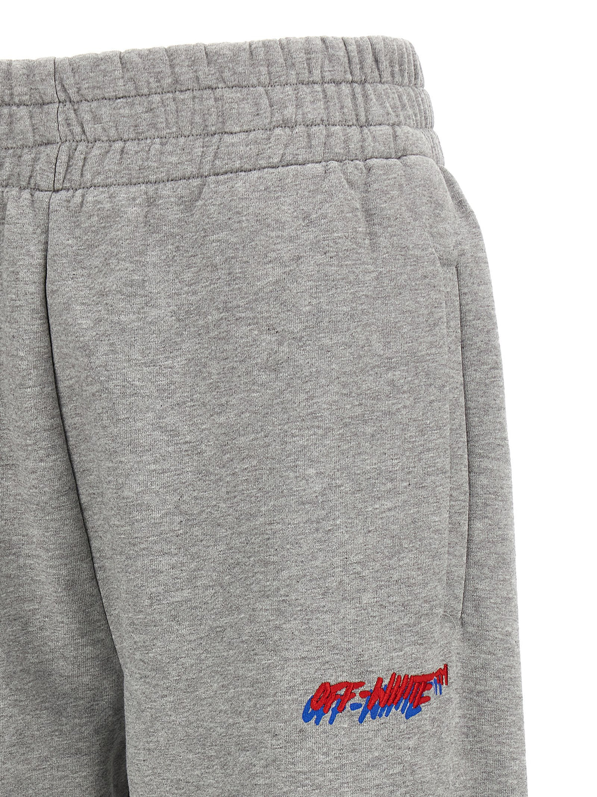 Off-White Gray Cotton Joggers (Workout Women's Pants)