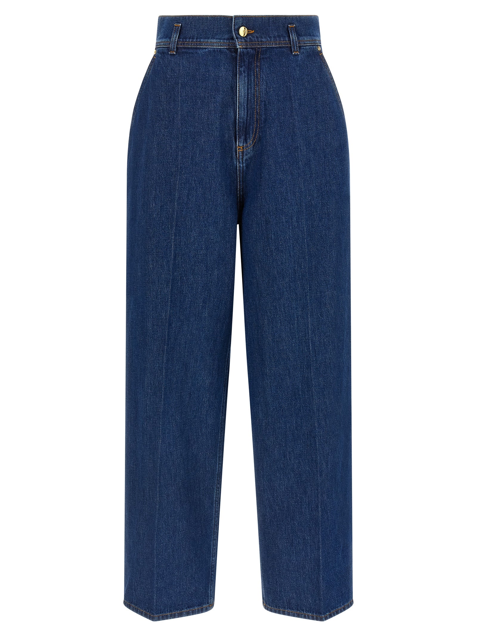 Alberta Ferretti Blue Cotton High-Waisted Women's Jean