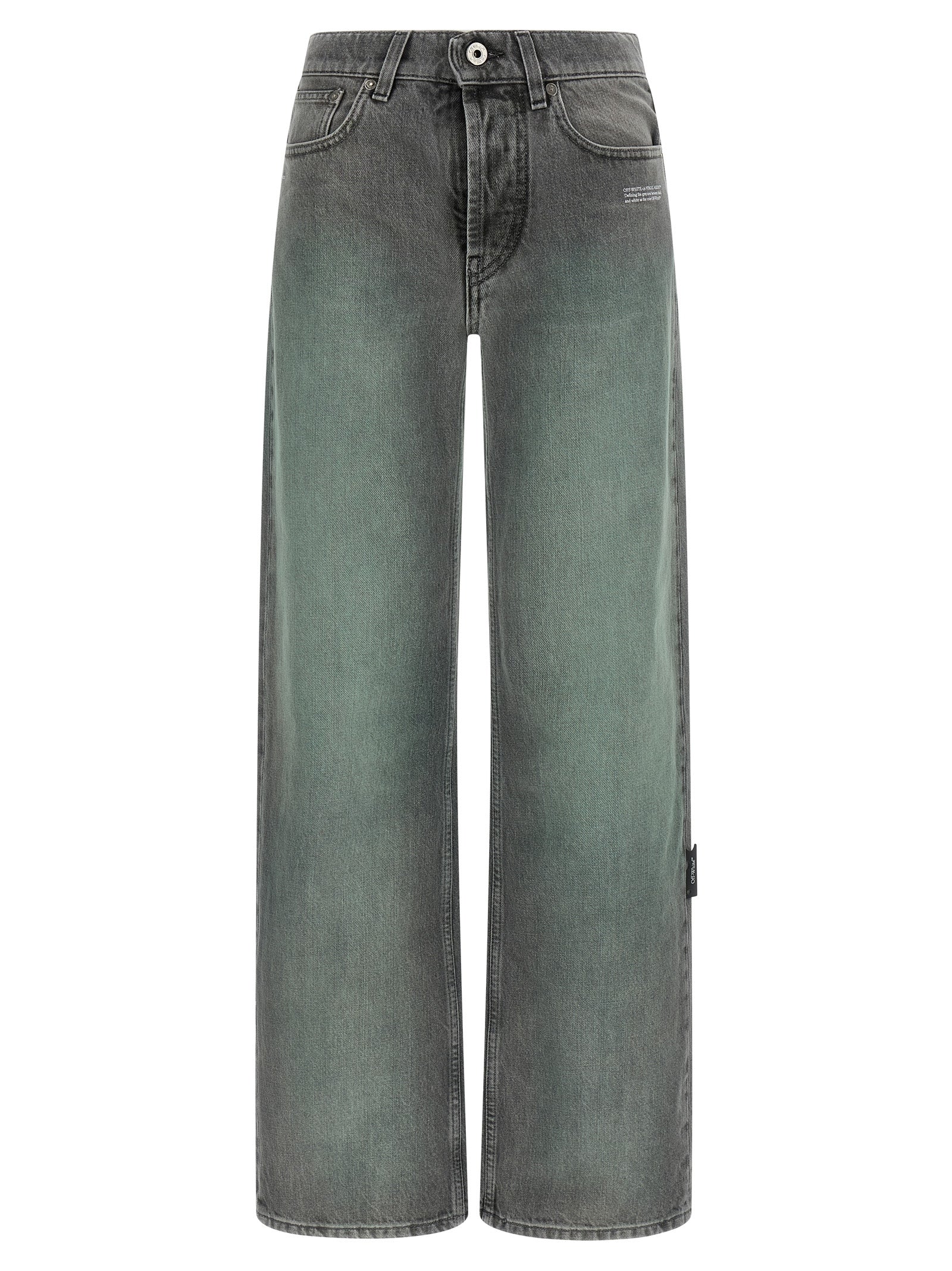 Off-White Gray Cotton Jeans Women's Denim