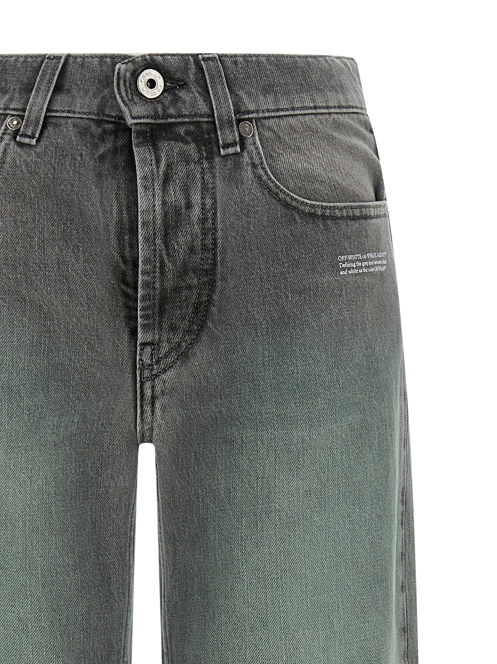 Off-White Gray Cotton Jeans Women's Denim