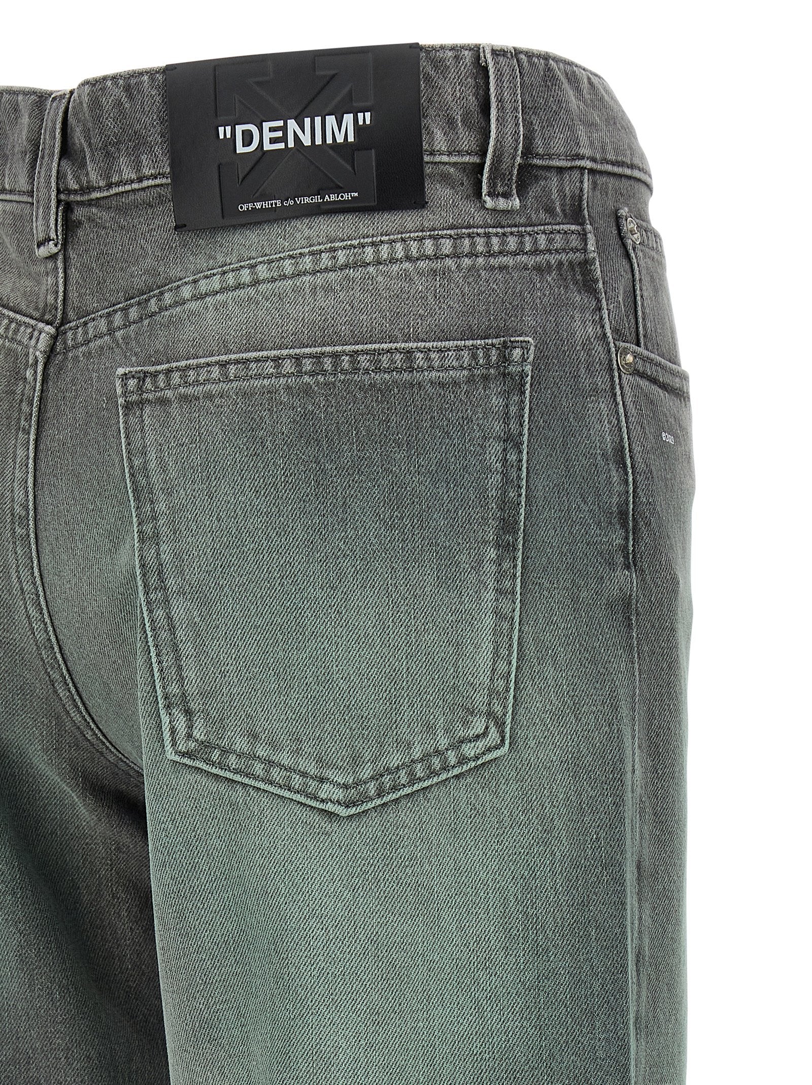 Off-White Gray Cotton Jeans Women's Denim