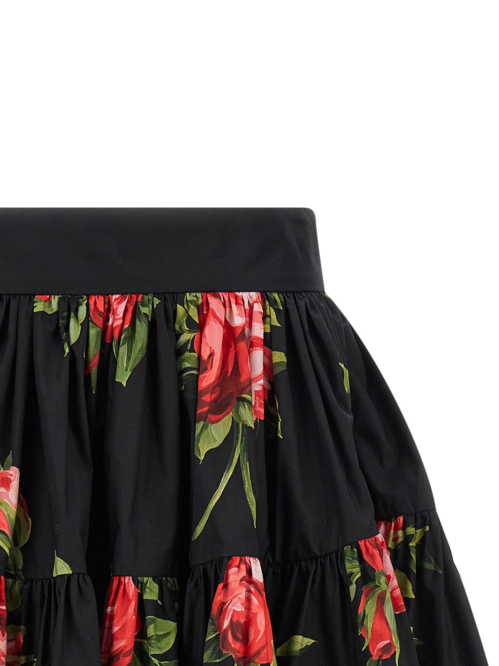 Dolce & Gabbana Black Cotton Long Women's Skirt