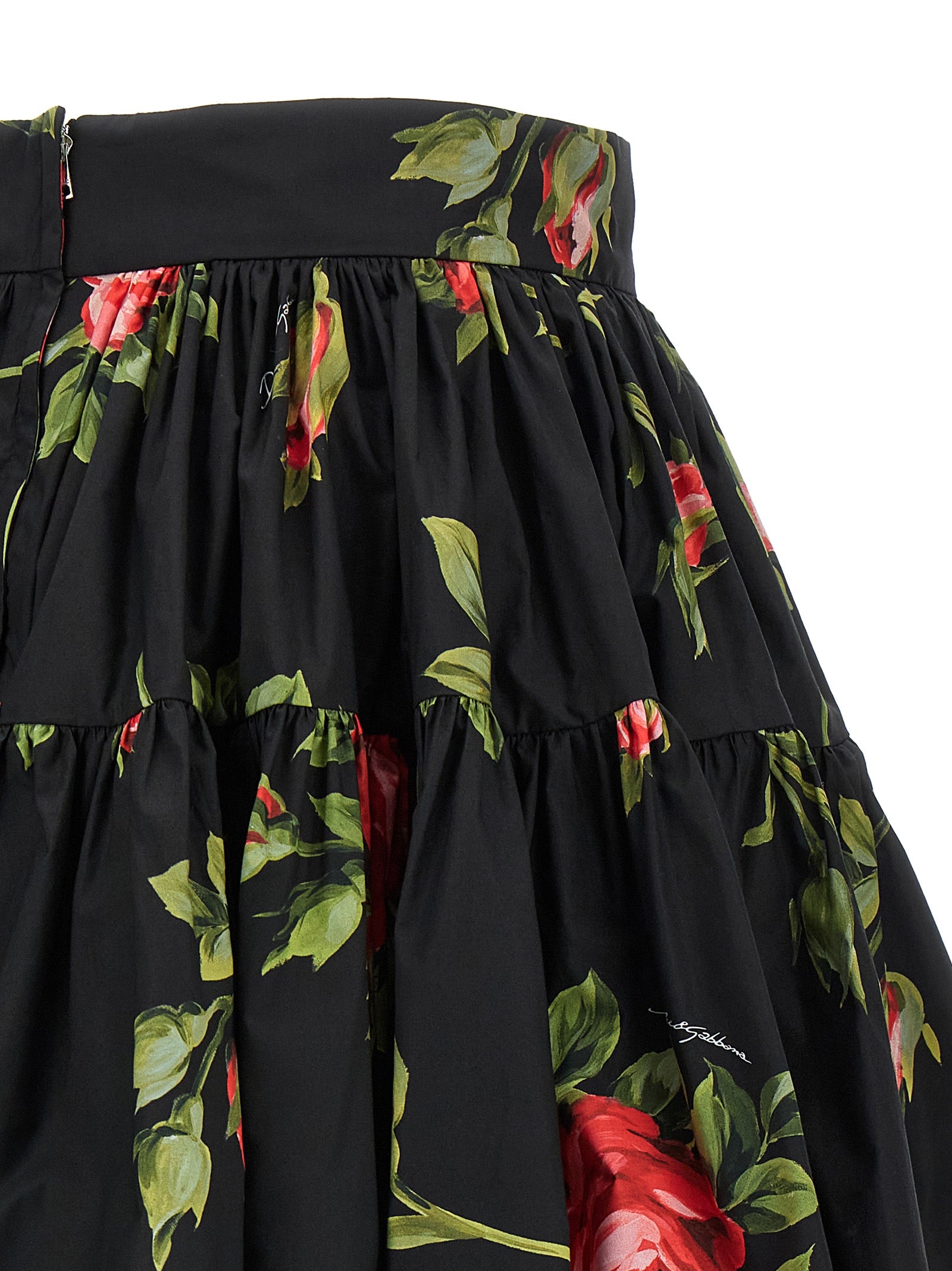 Dolce & Gabbana Black Cotton Long Women's Skirt