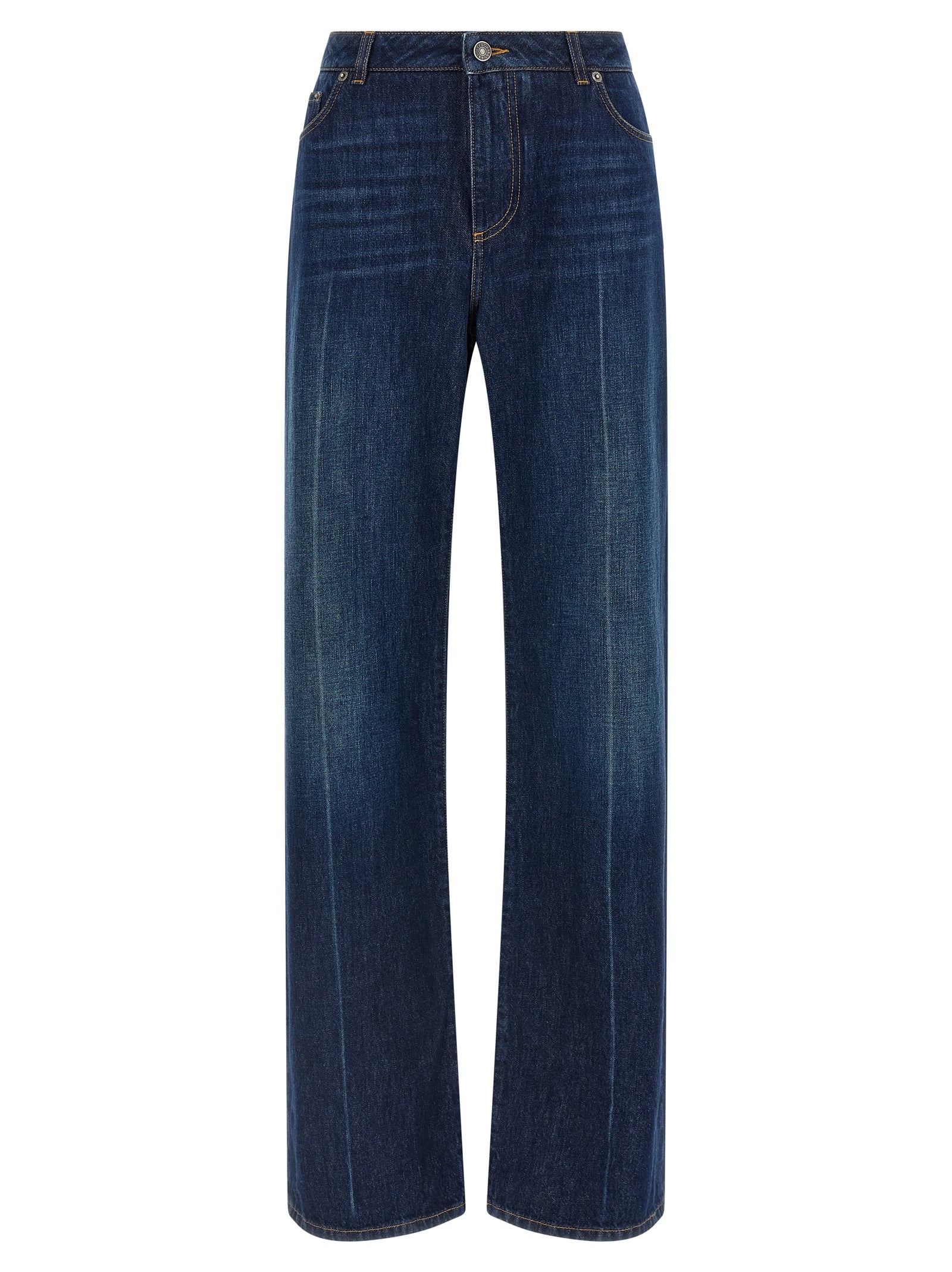 Dolce & Gabbana Blue Cotton Straight-Leg Women's Jeans
