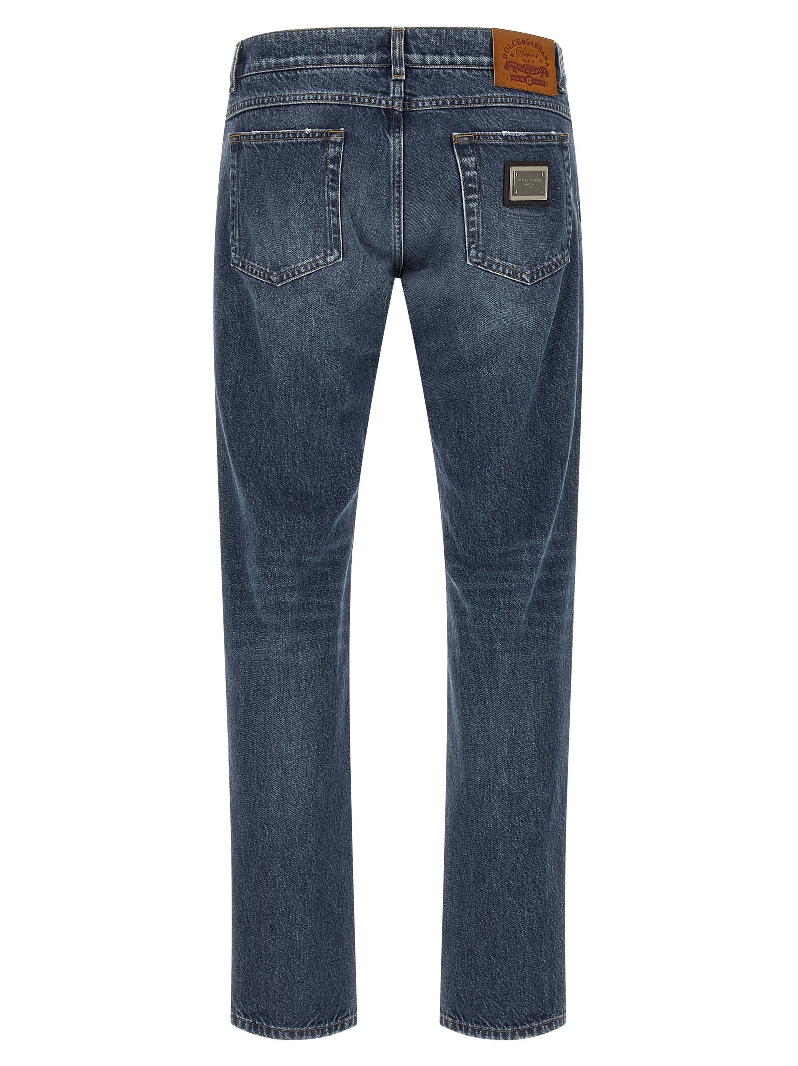 Dolce & Gabbana Blue Cotton Straight-Leg Men's Jeans