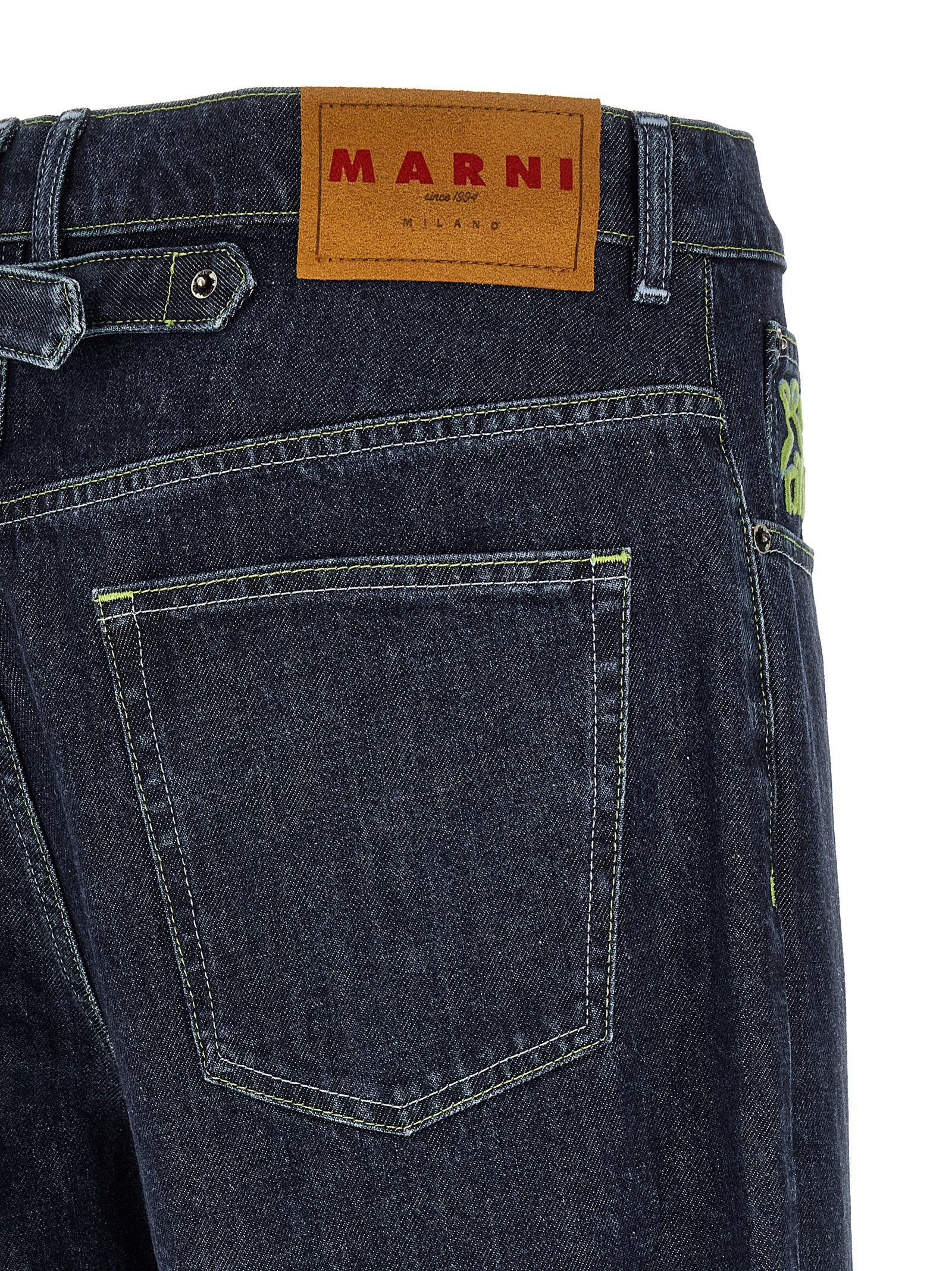 Marni Blue Cotton Straight-Leg Men's Jeans