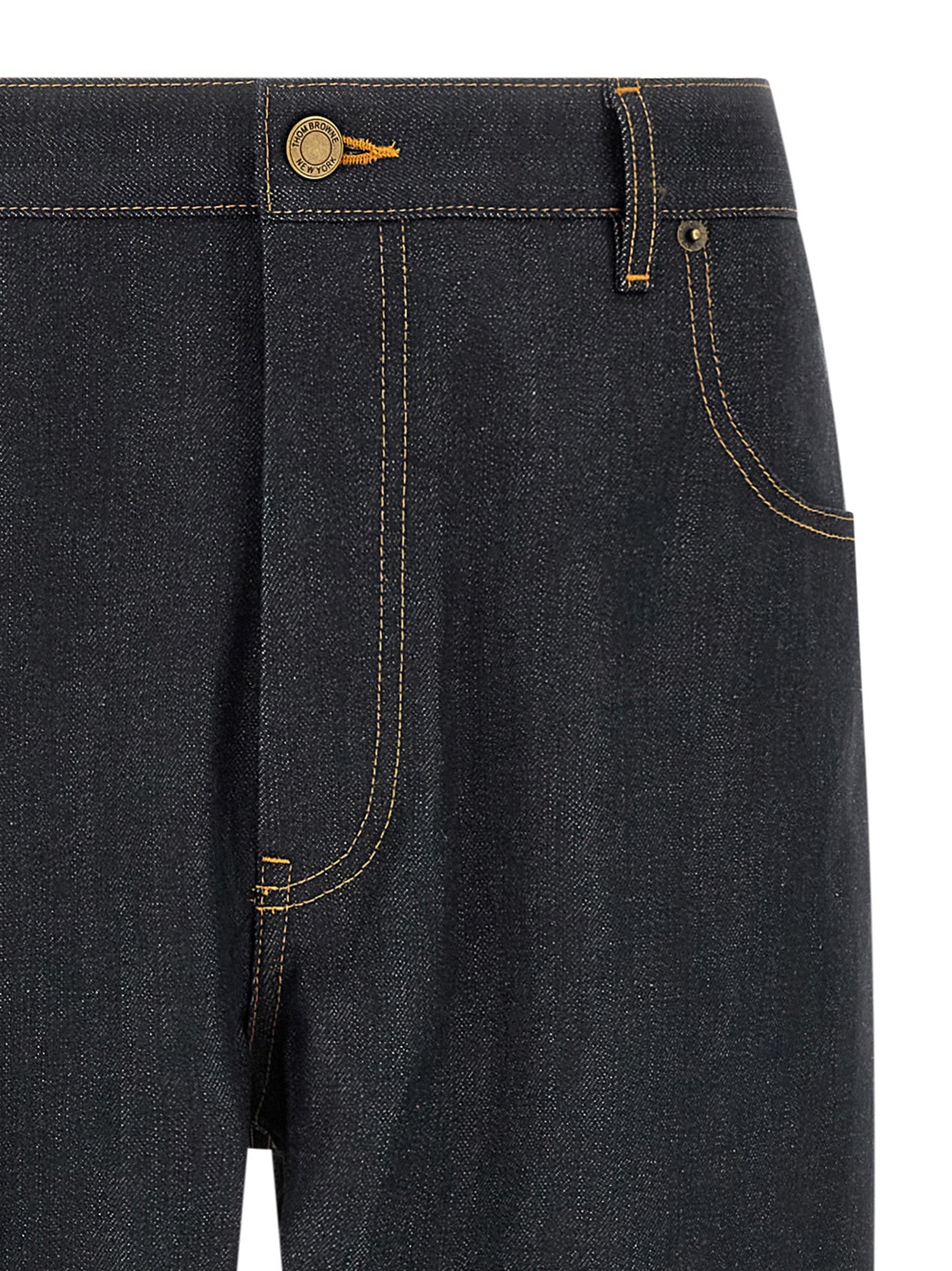 Thom Browne Blue Cotton High-Waisted Men's Jean