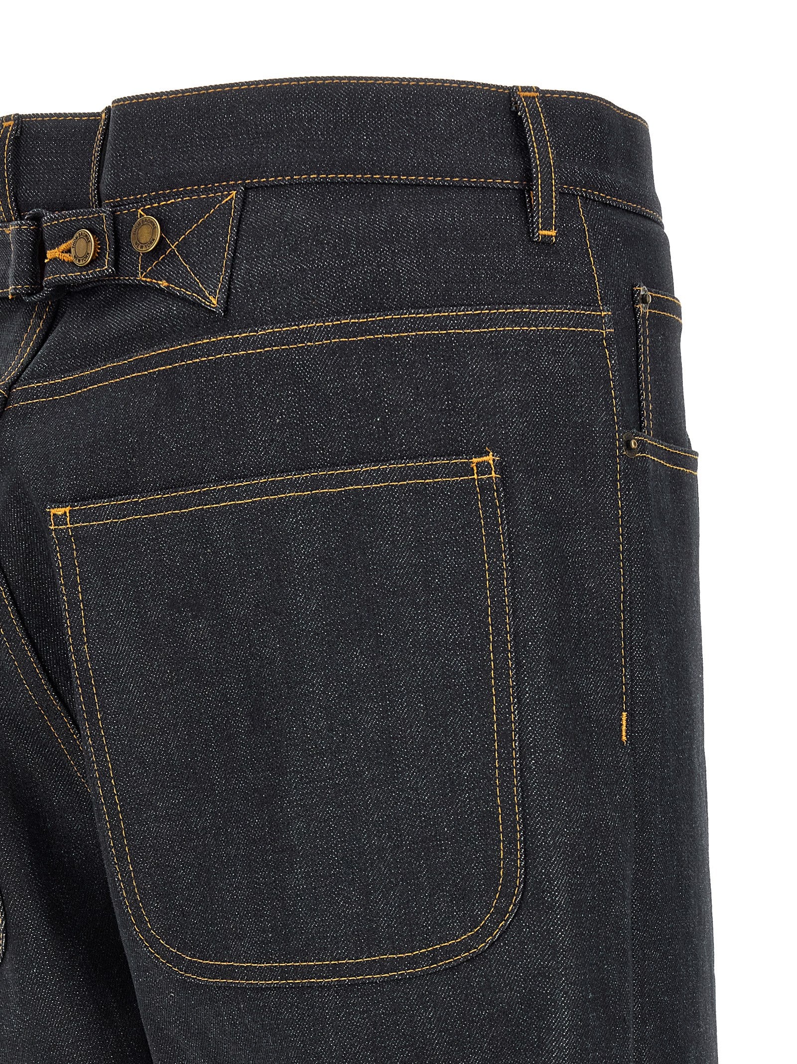 Thom Browne Blue Cotton High-Waisted Men's Jean